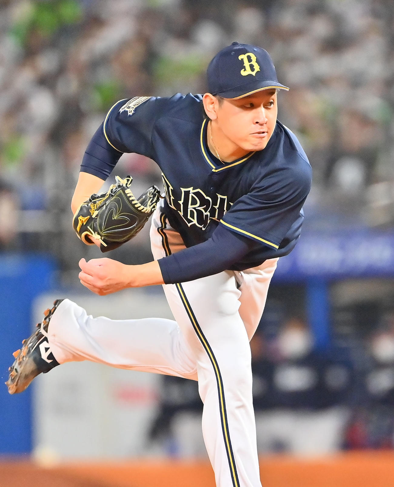 ヤクルト対オリックス　オリックス先発の宮城（撮影・和賀正仁）