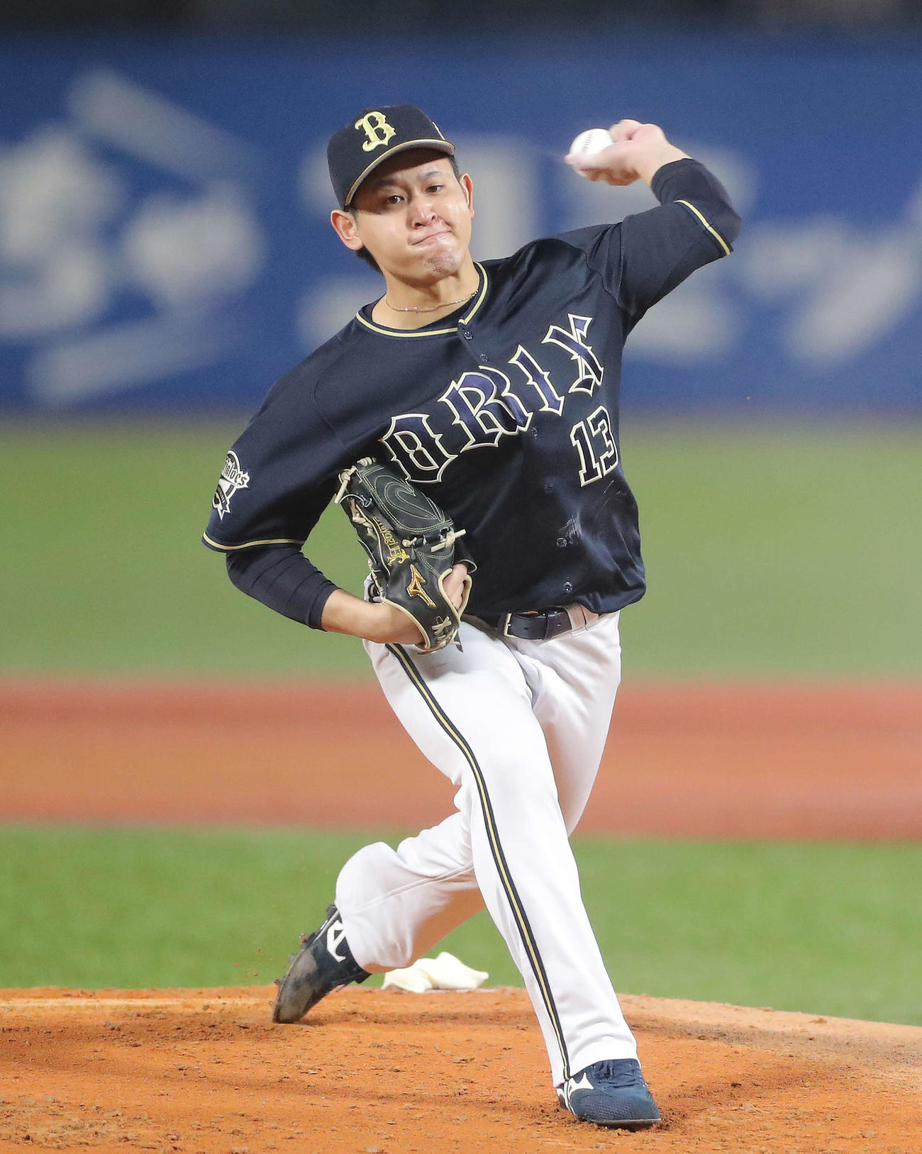 ヤクルト対オリックス　力投するオリックス先発の宮城（撮影・河田真司）