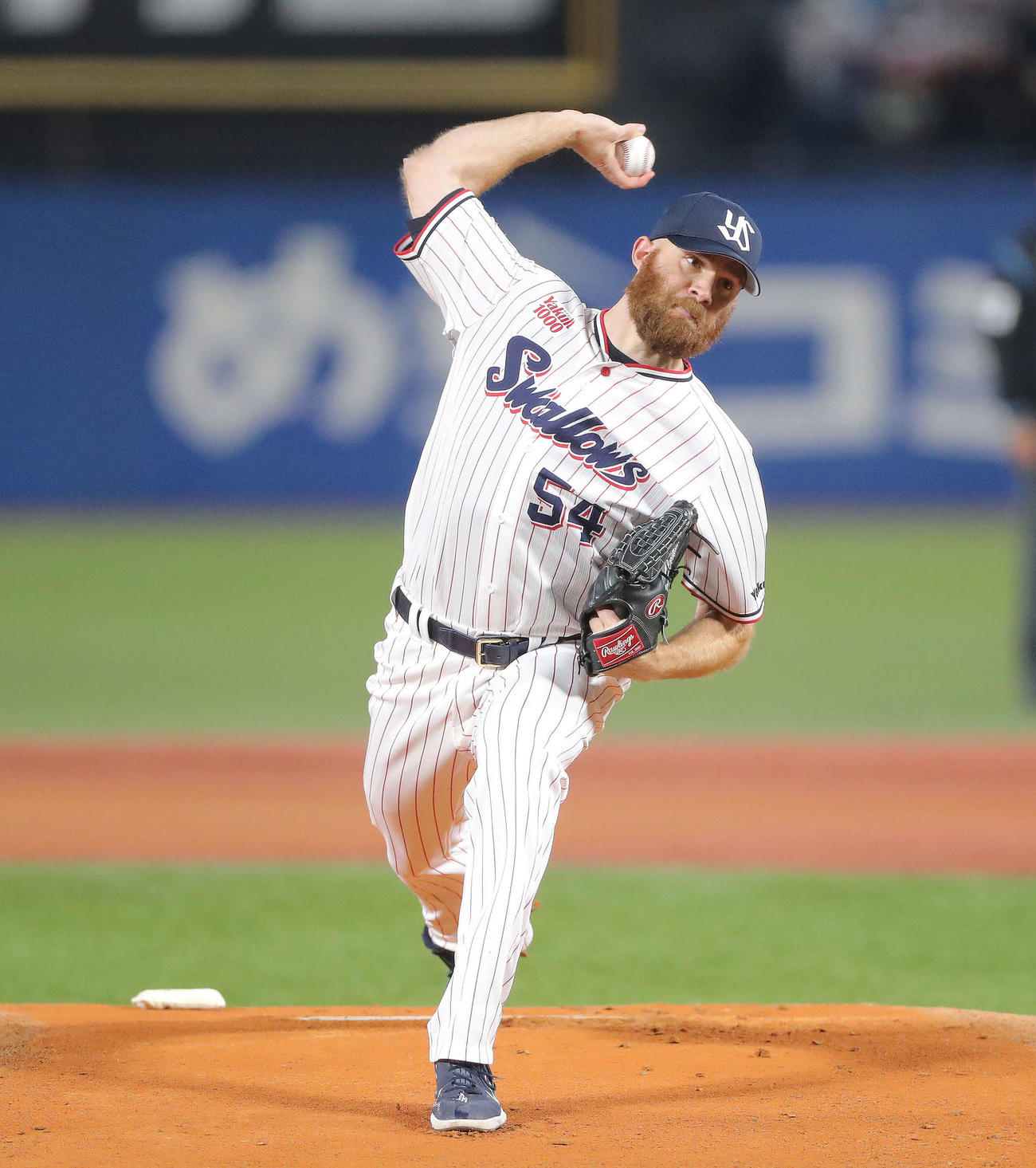 ヤクルト対オリックス　力投するヤクルト先発のサイスニード（撮影・河田真司）
