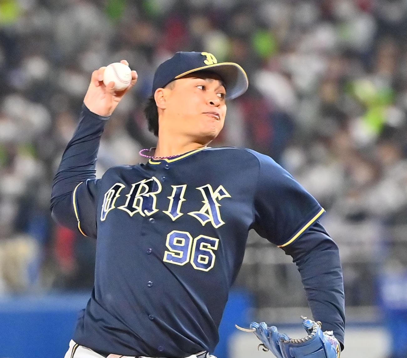 ヤクルト対オリックス　6回裏に登板するオリックス宇田川（撮影・和賀正仁）