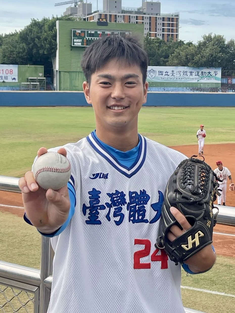 楽天から育成ドラフト4位で指名された国立台湾体育運動大・永田颯太郎内野手（楽天野球団提供）