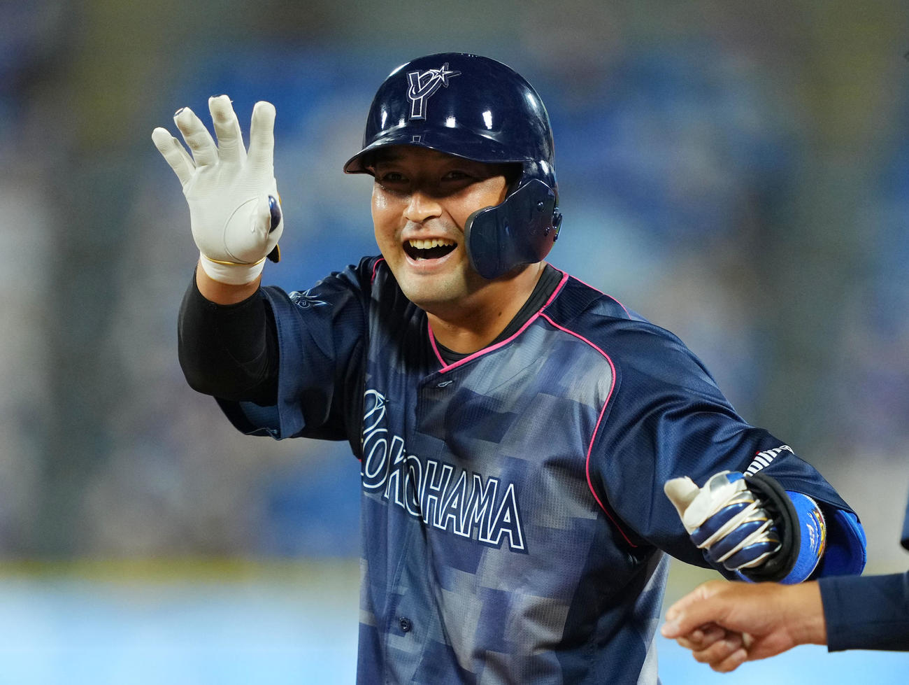 DeNA嶺井博希（2022年9月12日撮影）