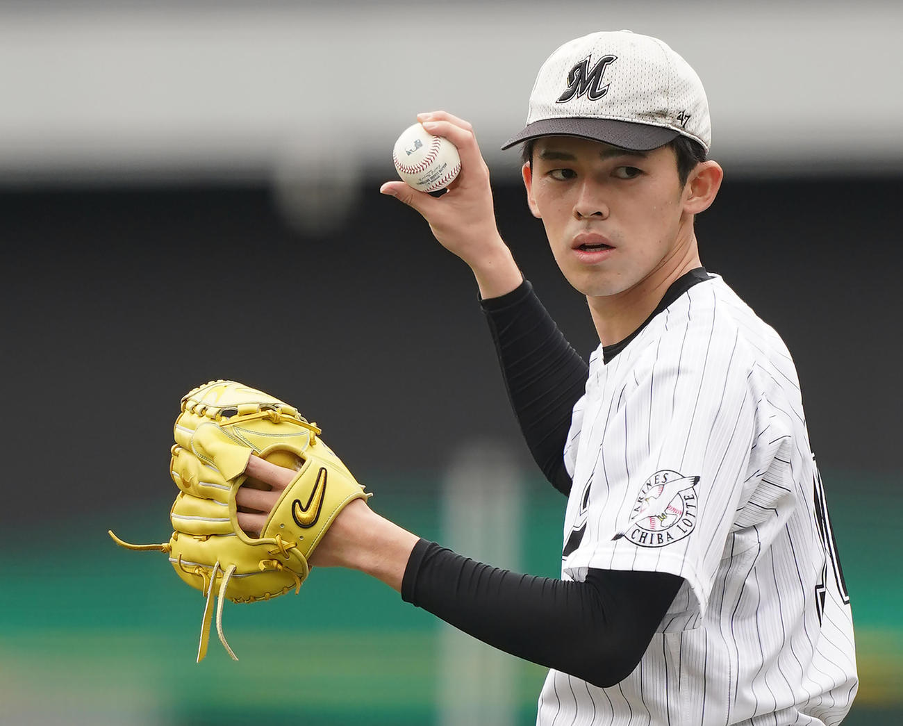 ロッテ佐々木朗希（2022年11月1日撮影）