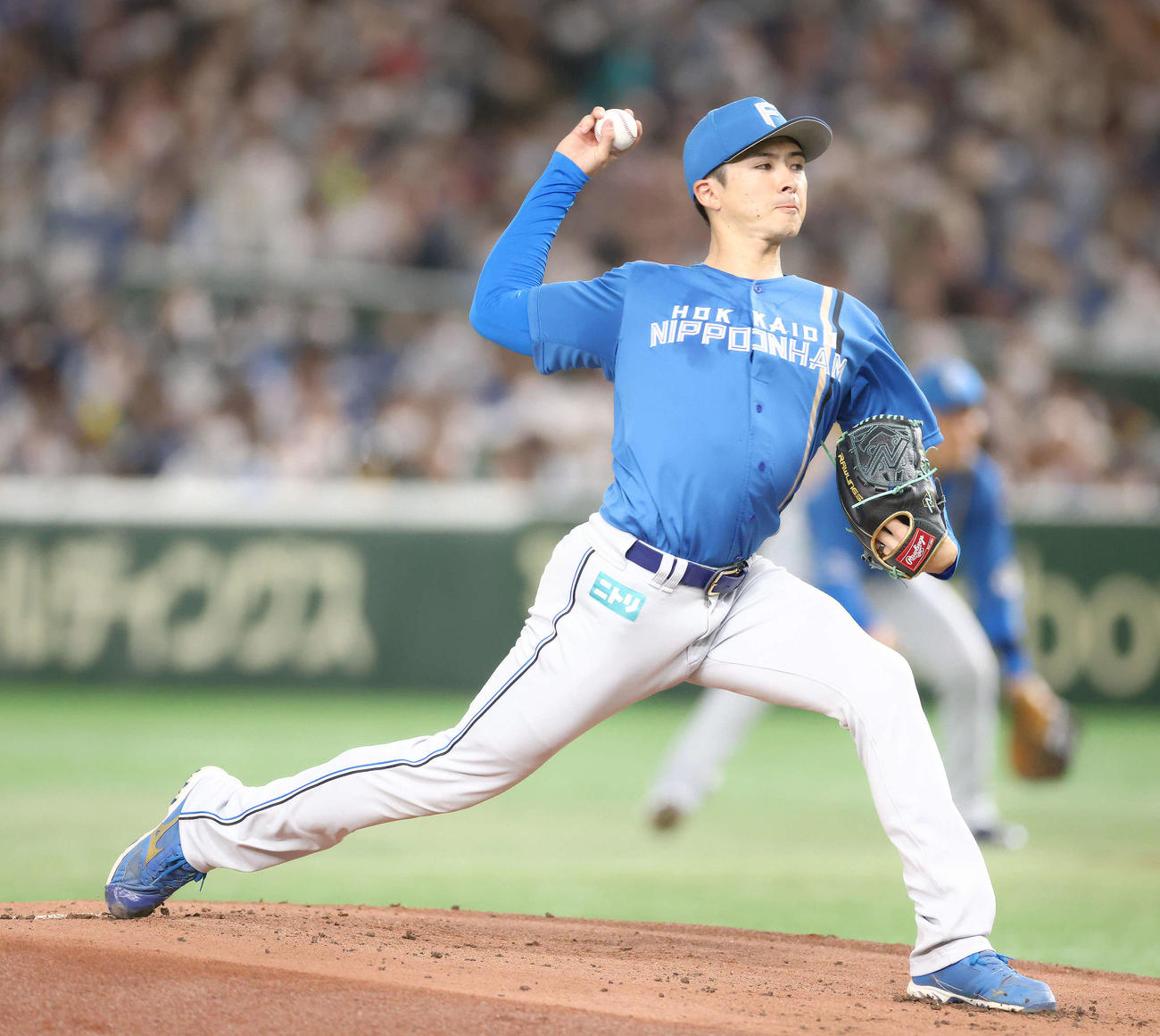 日本代表対日本ハム　日本ハム先発の上沢（撮影・河田真司）