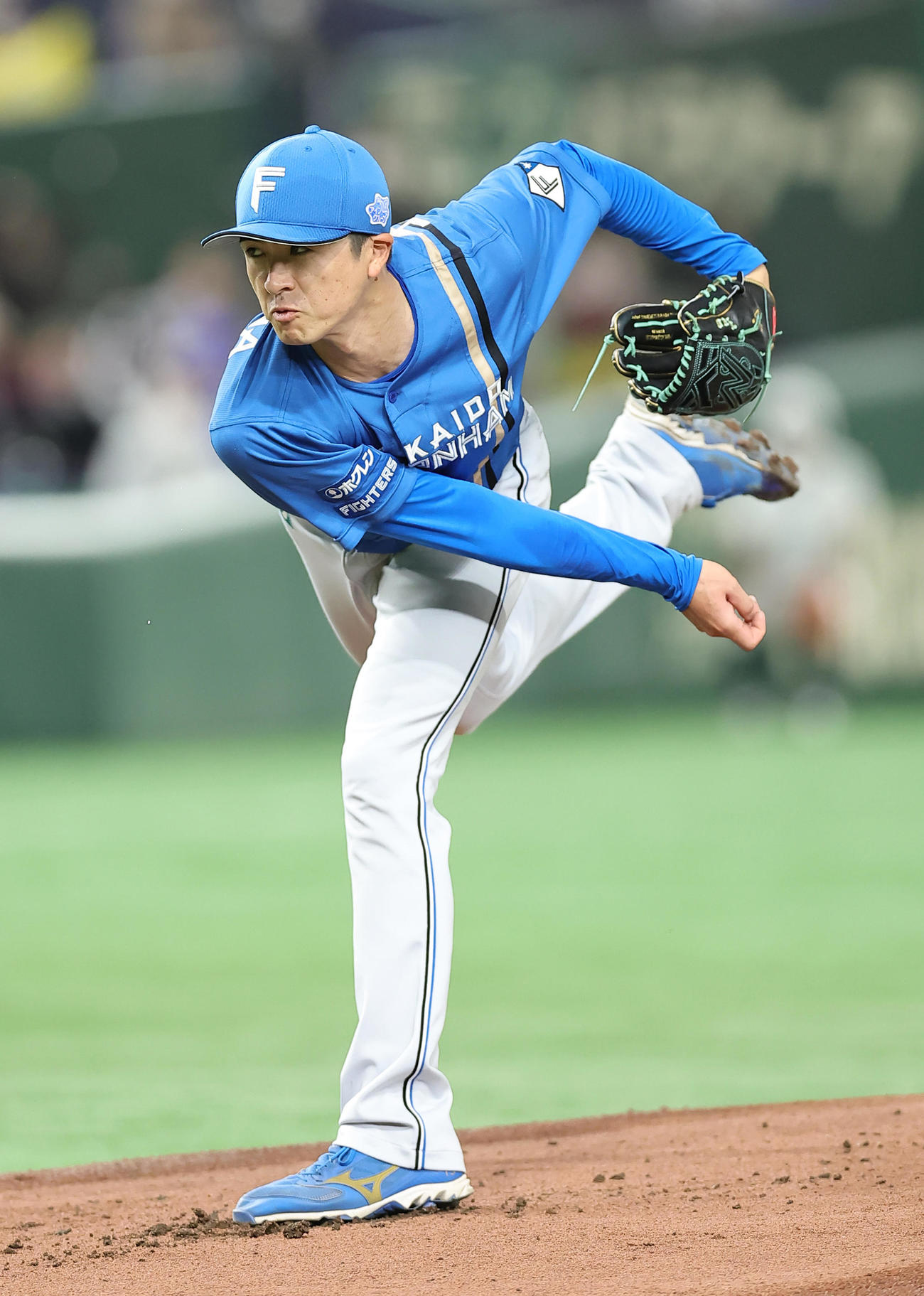 日本代表対日本ハム　日本ハム先発の上沢（撮影・足立雅史）