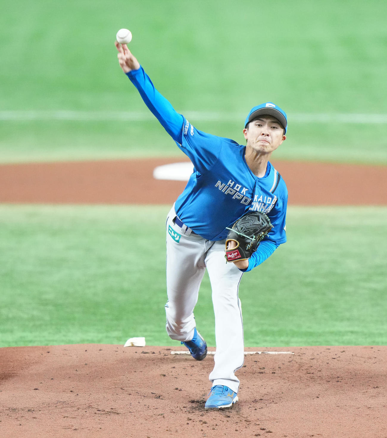 日本代表対日本ハム　日本ハム先発の上沢（撮影・江口和貴）