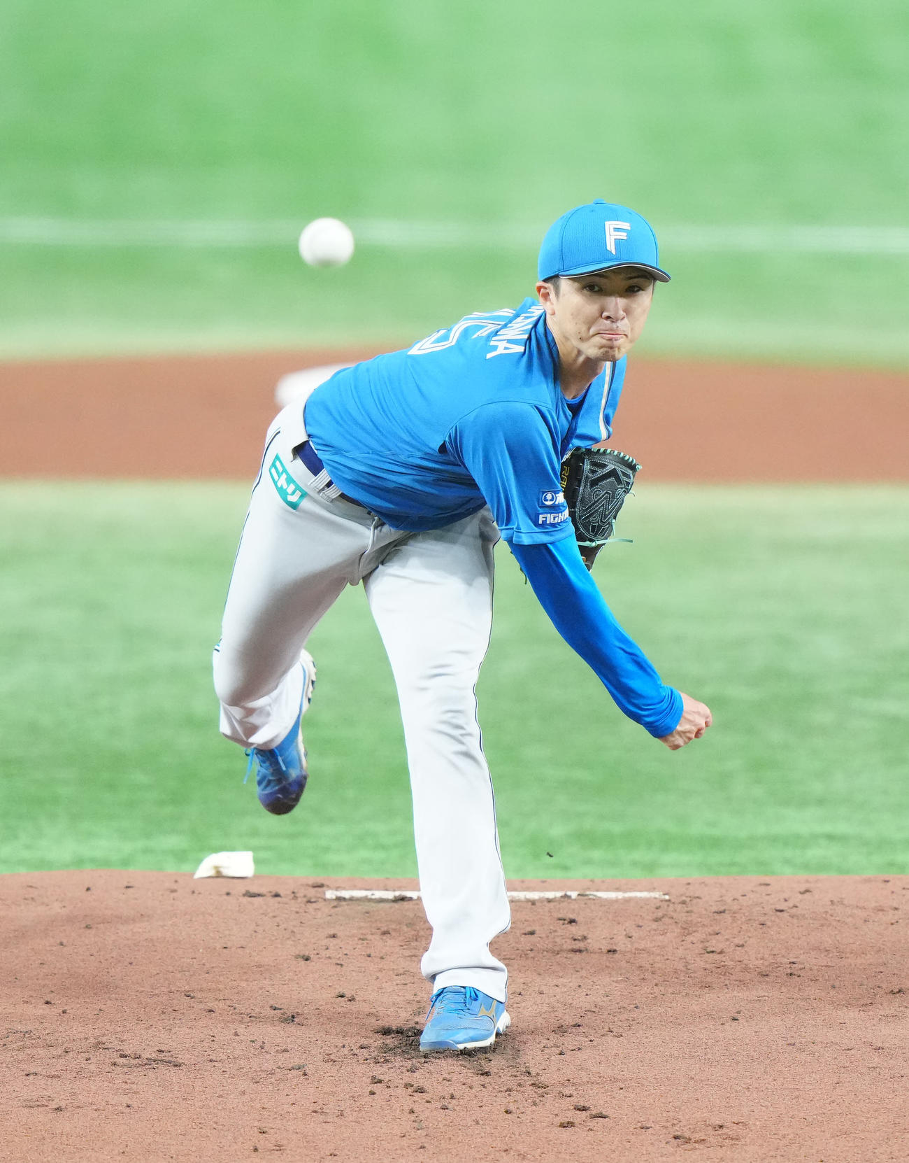 日本代表対日本ハム　日本ハム先発の上沢（撮影・江口和貴）