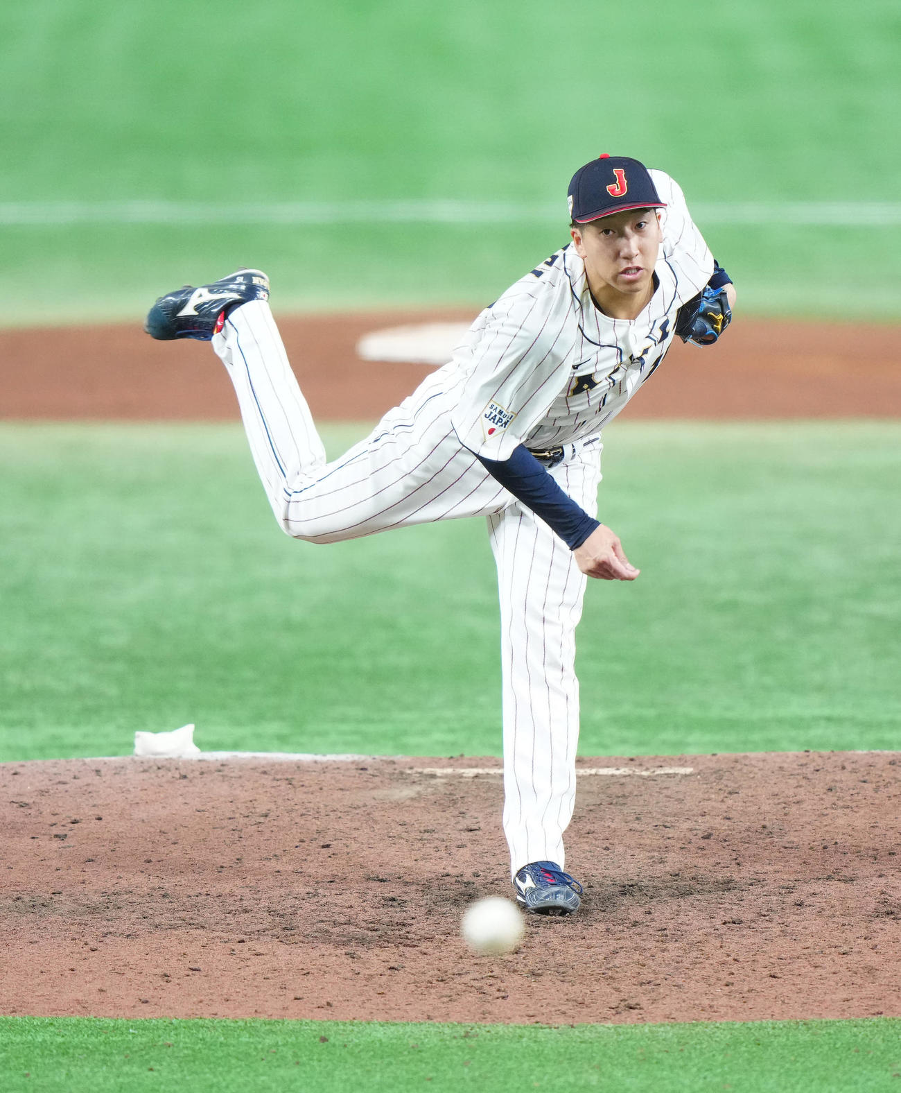 日本代表対日本ハム　最後を締めた日本代表4番手の大勢（撮影・江口和貴）