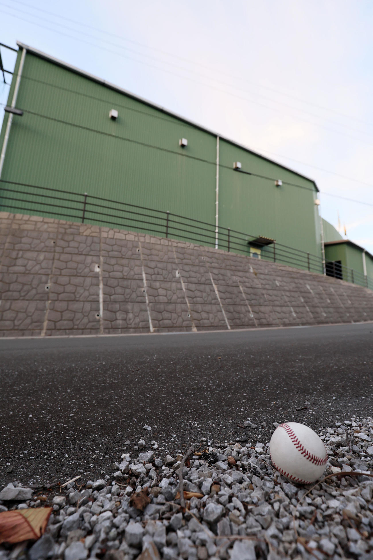 特打でバックスクリーンを越えた前川の打球（撮影・加藤哉）