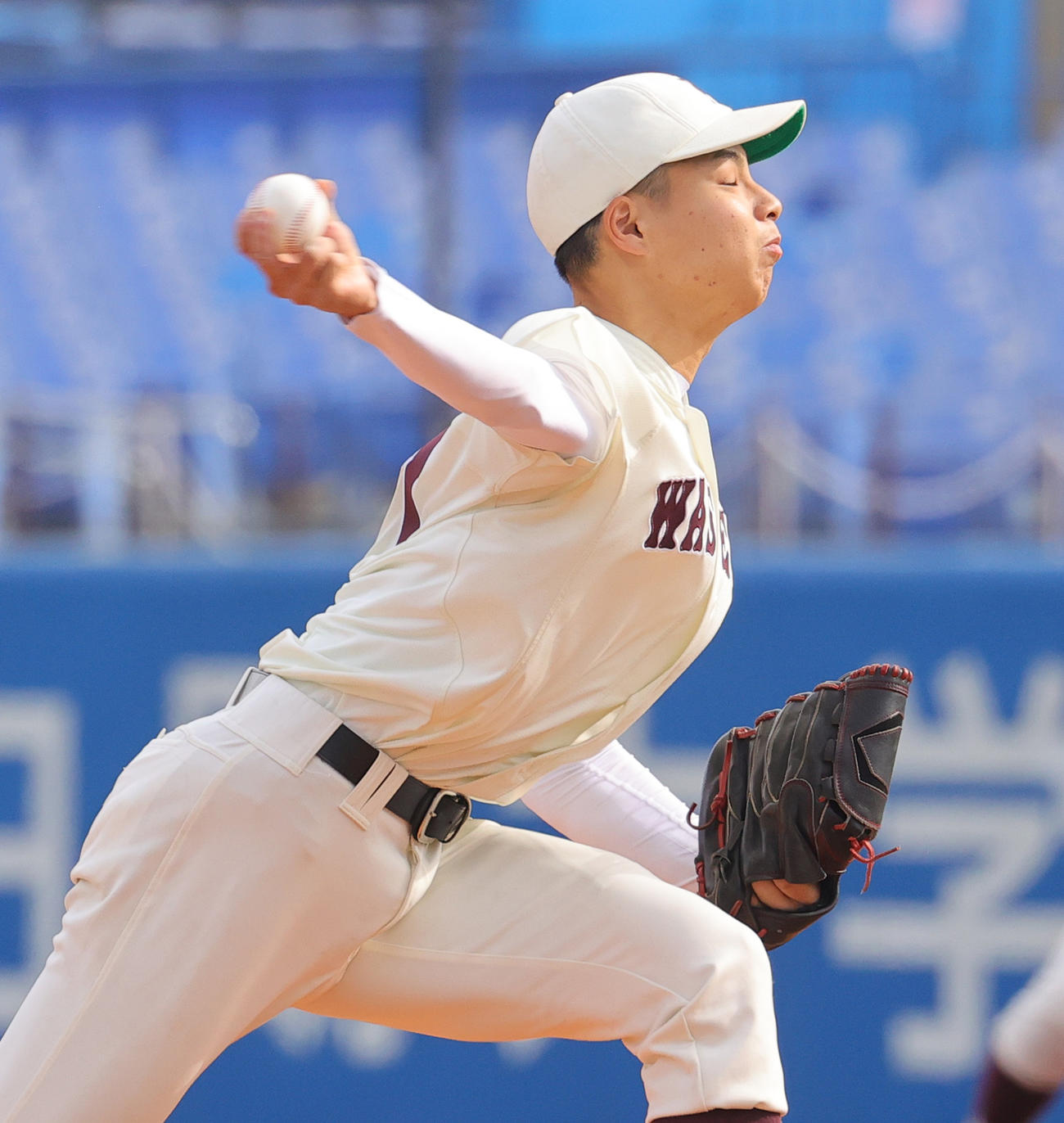 法大対早大　早大先発の田和（撮影・野上伸悟）
