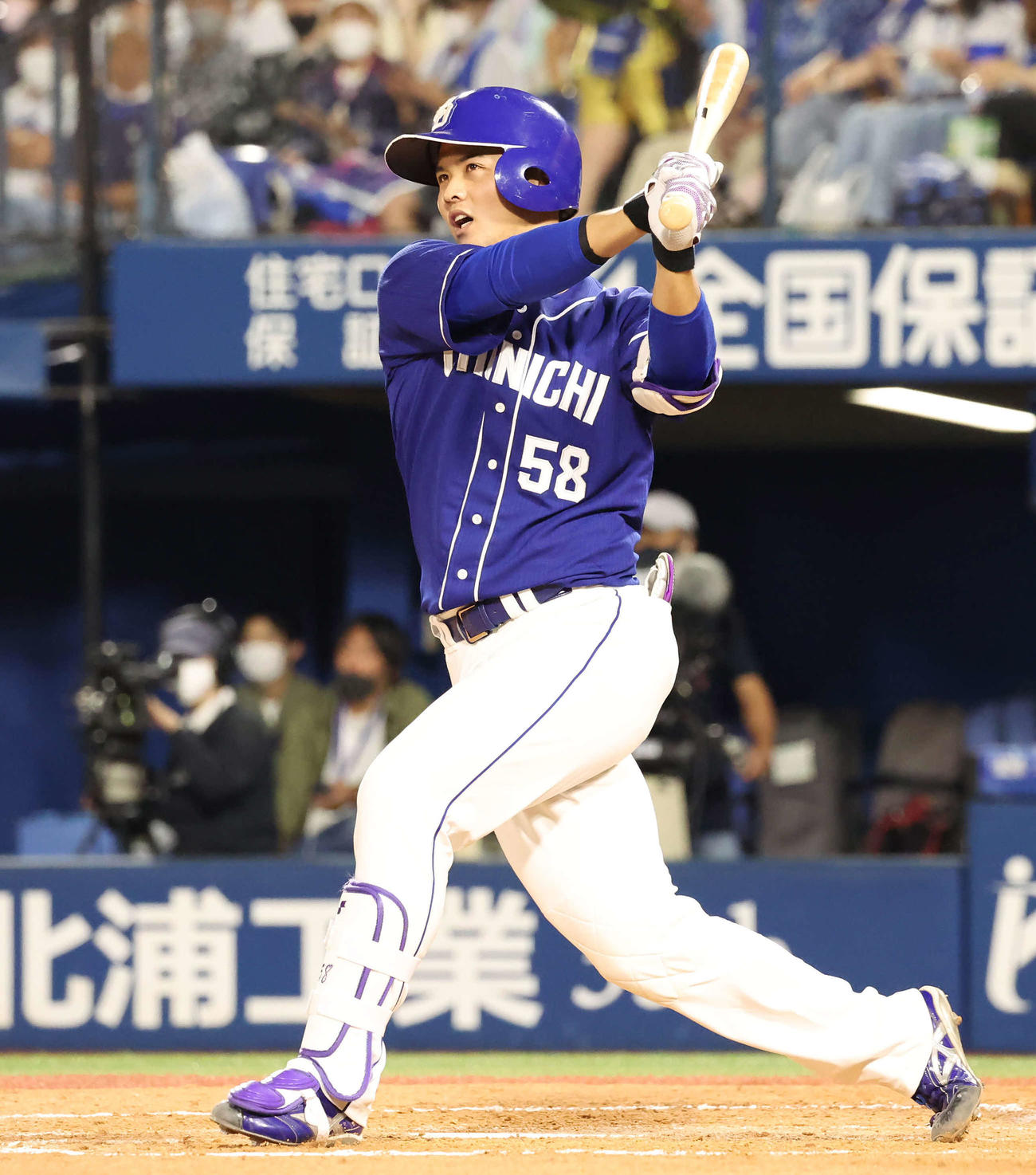 中日石橋康太の打撃フォーム（22年9月28日撮影）