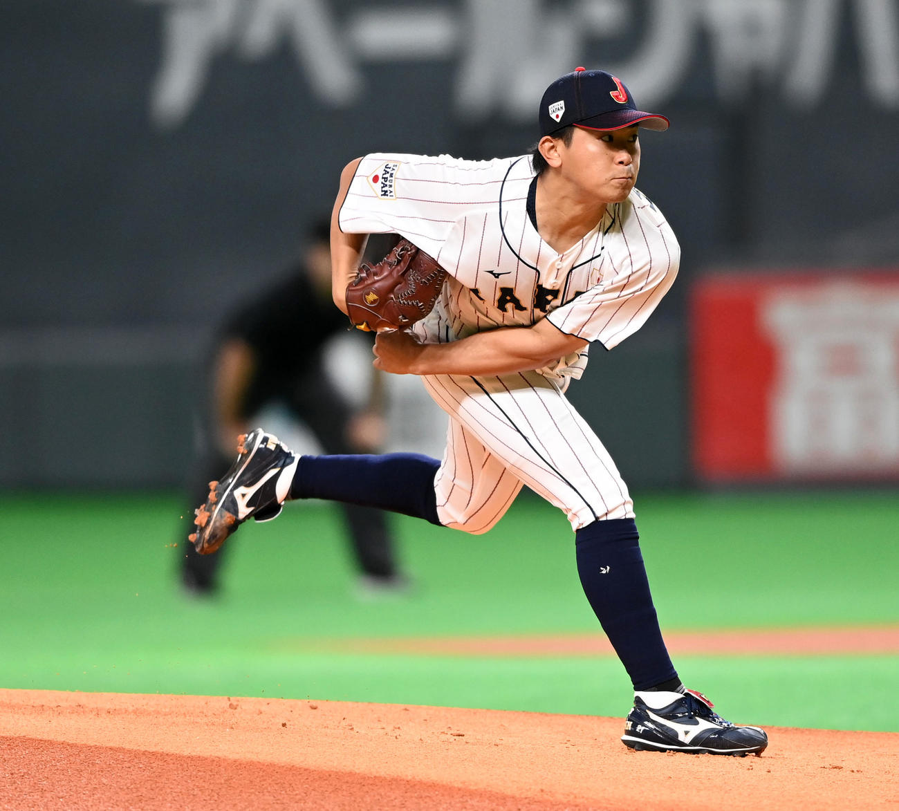 日本対オーストラリア　日本先発の今永（撮影・前岡正明）