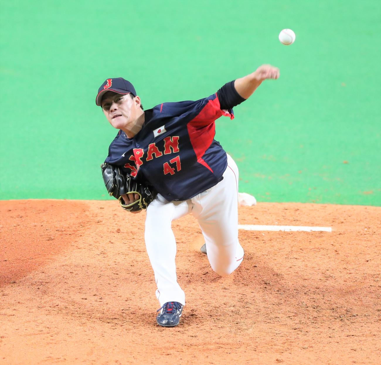 オーストラリア対日本　5回に登板の高橋奎（撮影・黒川智章）