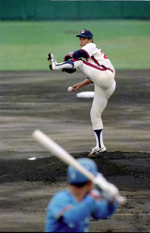 1990年10月13日　ロッテ対西武、引退試合での村田兆治