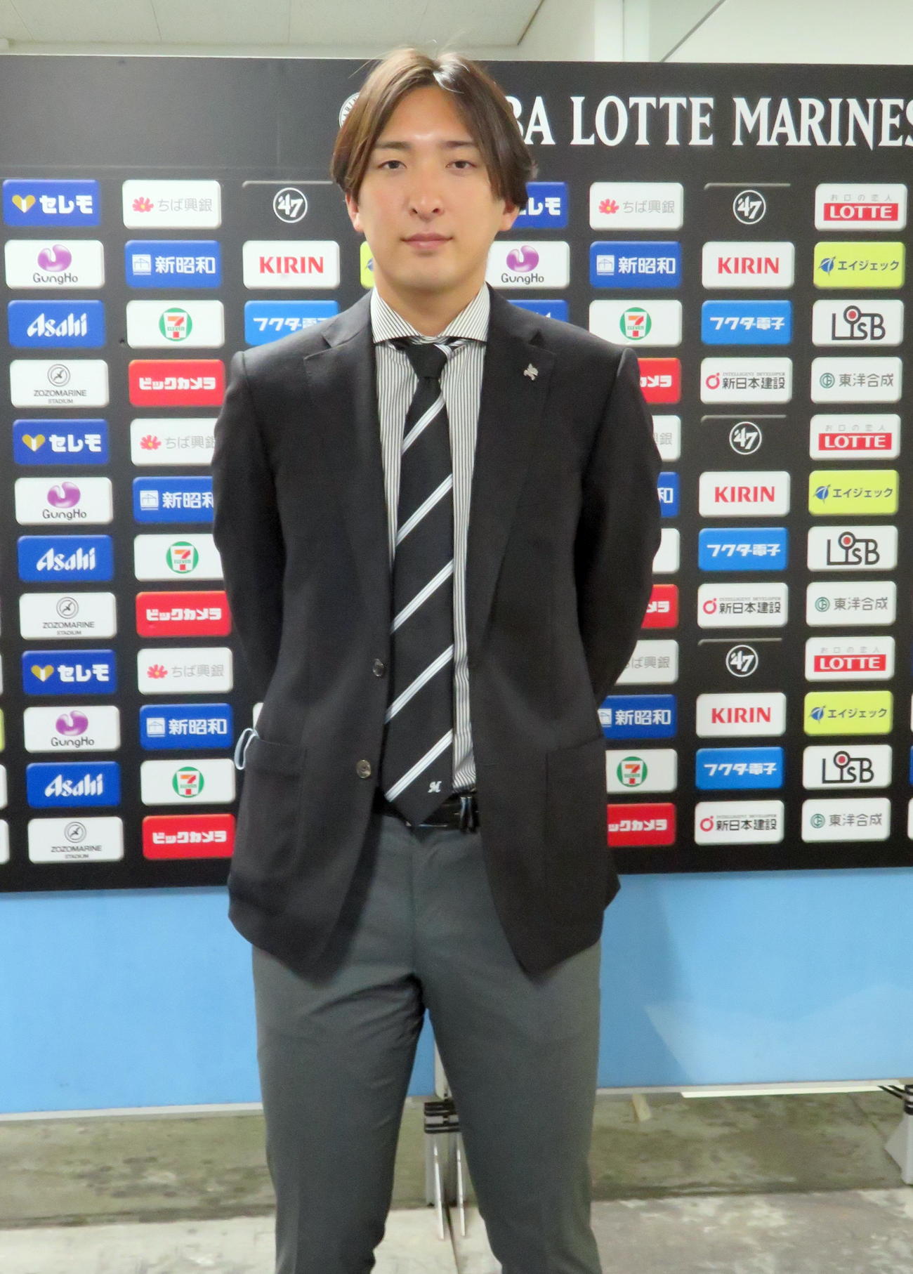 右肘手術からの復活を期すロッテ河村（撮影・鎌田直秀）