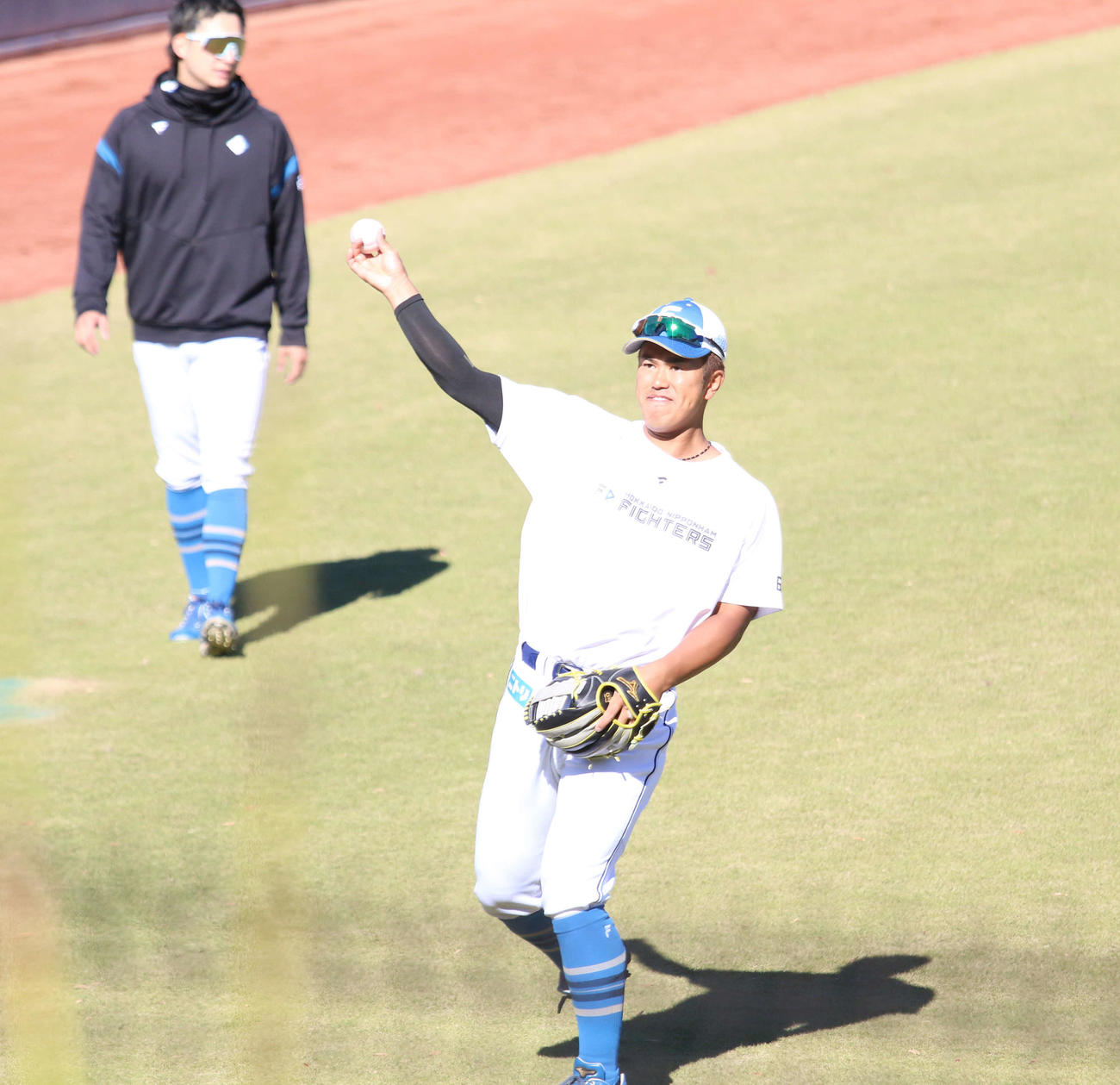 千葉・鎌ケ谷で秋季練習に参加した日本ハム今川（撮影・木下大輔）
