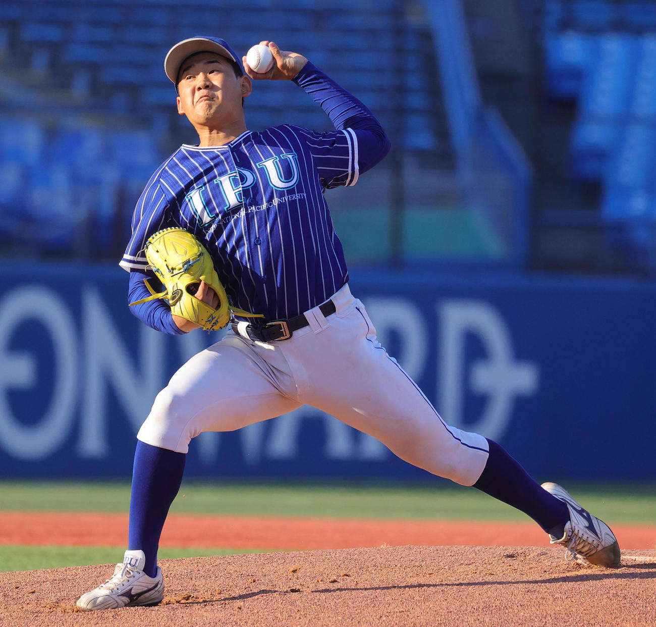 国際武道大対環太平洋大　環太平洋大先発の徳山（撮影・野上伸悟）