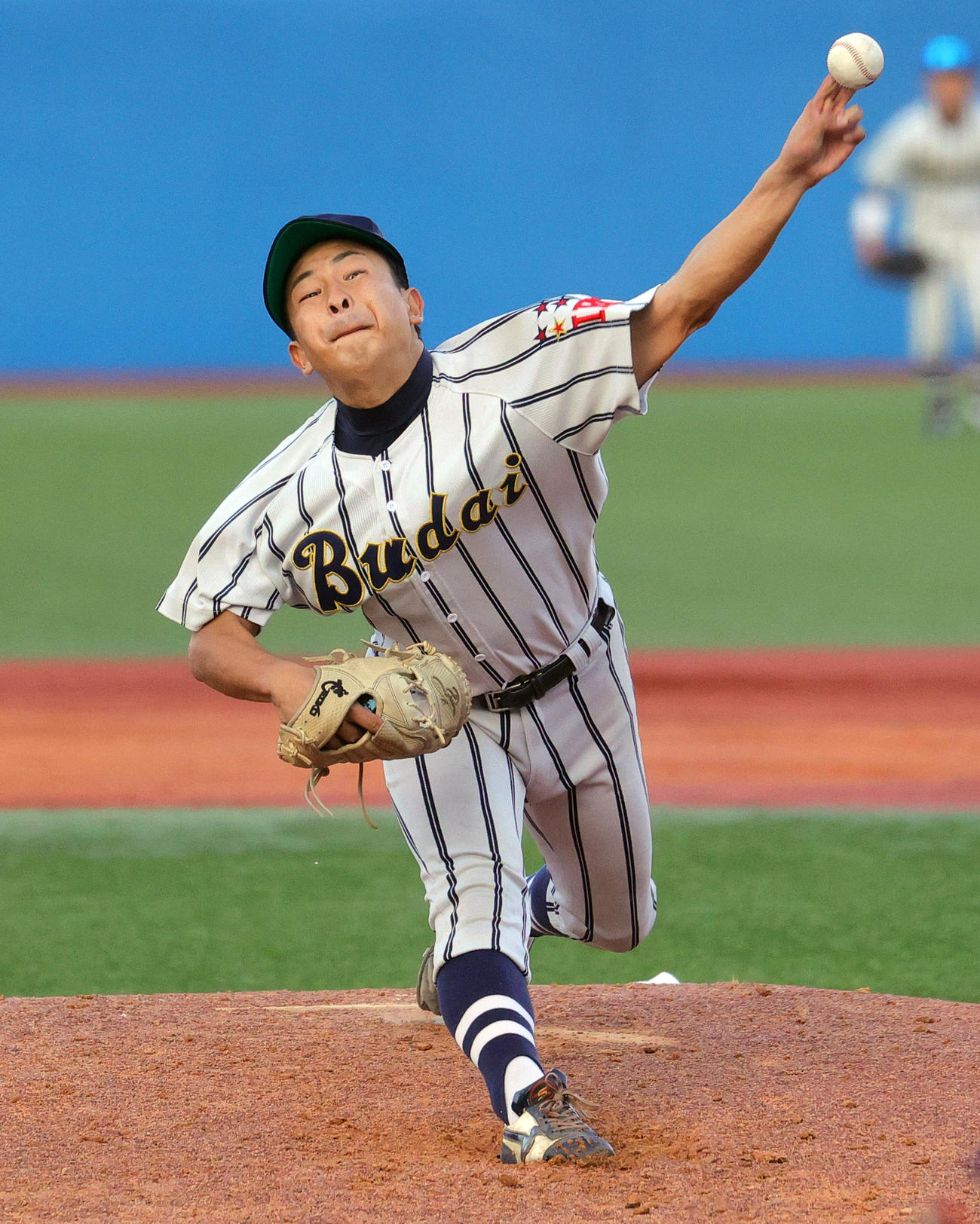 国際武道大対環太平洋大　国際武道大先発の板川（撮影・野上伸悟）