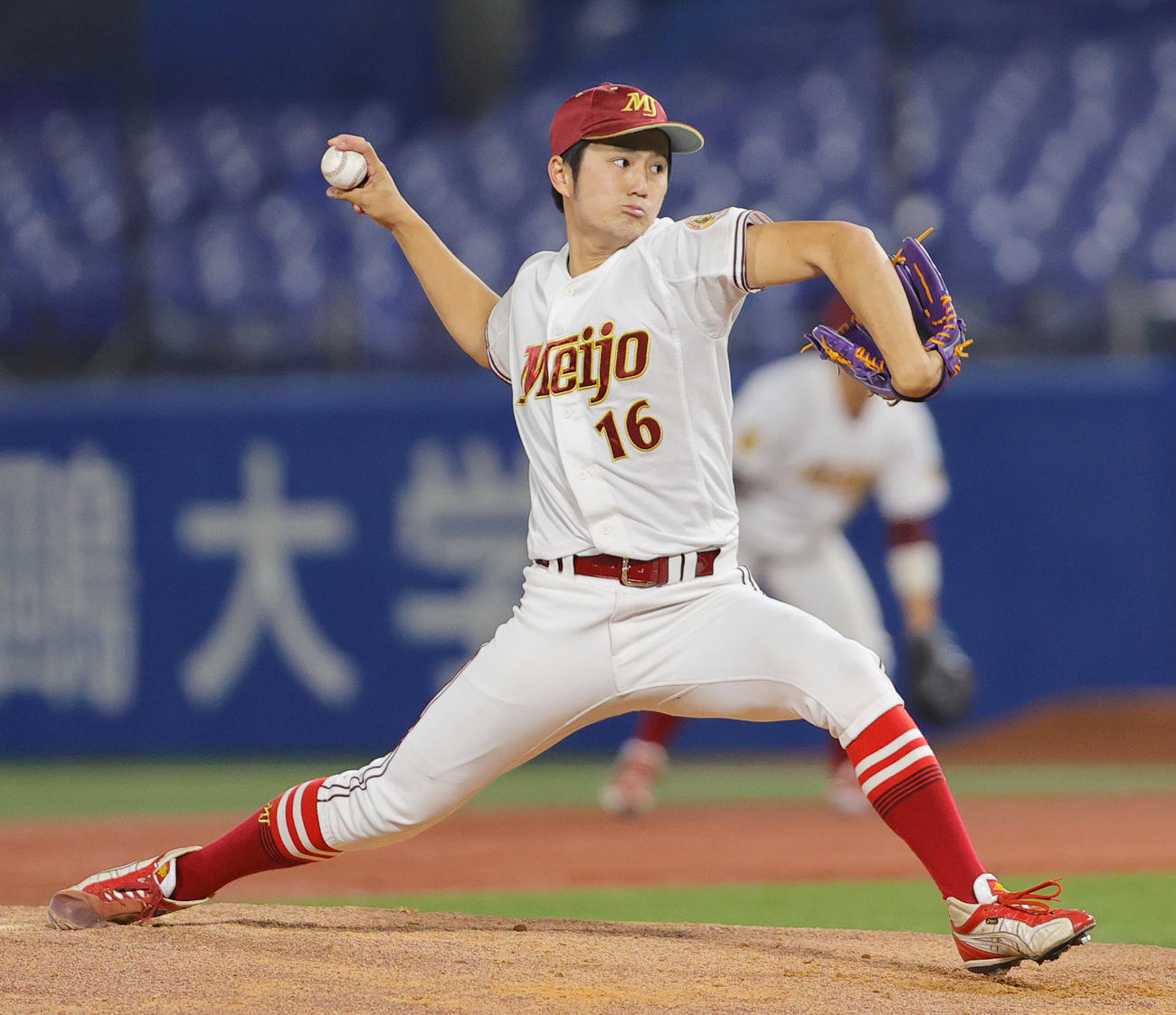 名城大対九州共立大　名城大先発の真田（撮影・野上伸悟）