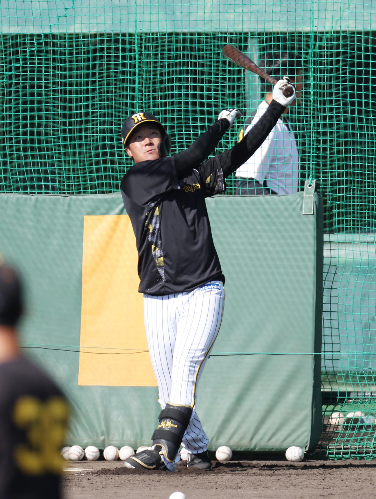 秋季キャンプ最終日、フリー打撃を行う阪神大山（撮影・前田充）