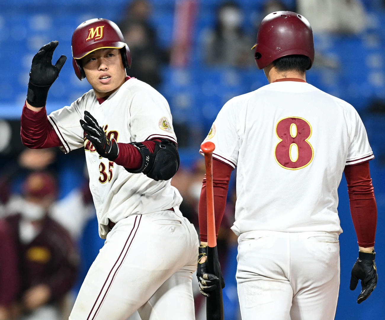 上武大対名城大　4回裏名城大1死、左越えに先制のソロ本塁打を放った野口（撮影・たえ見朱実）