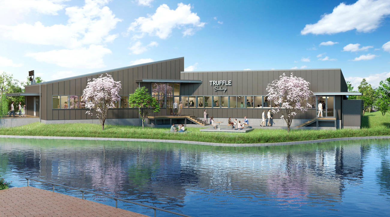 日本ハムのボールパーク「Fビレッジ」にできる「トリュフベーカリー北海道ボールパークFビレッジ店」のイメージ図（C)H.N.F.
