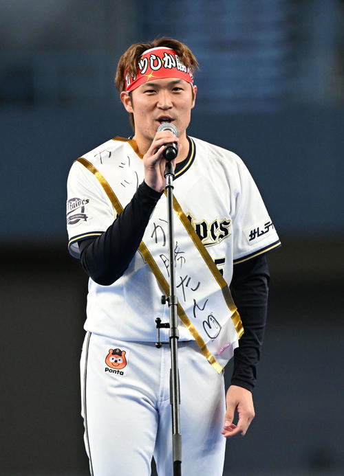 バッファローズトレンド大賞にノミネートされたオリックス阿部（撮影・石井愛子）