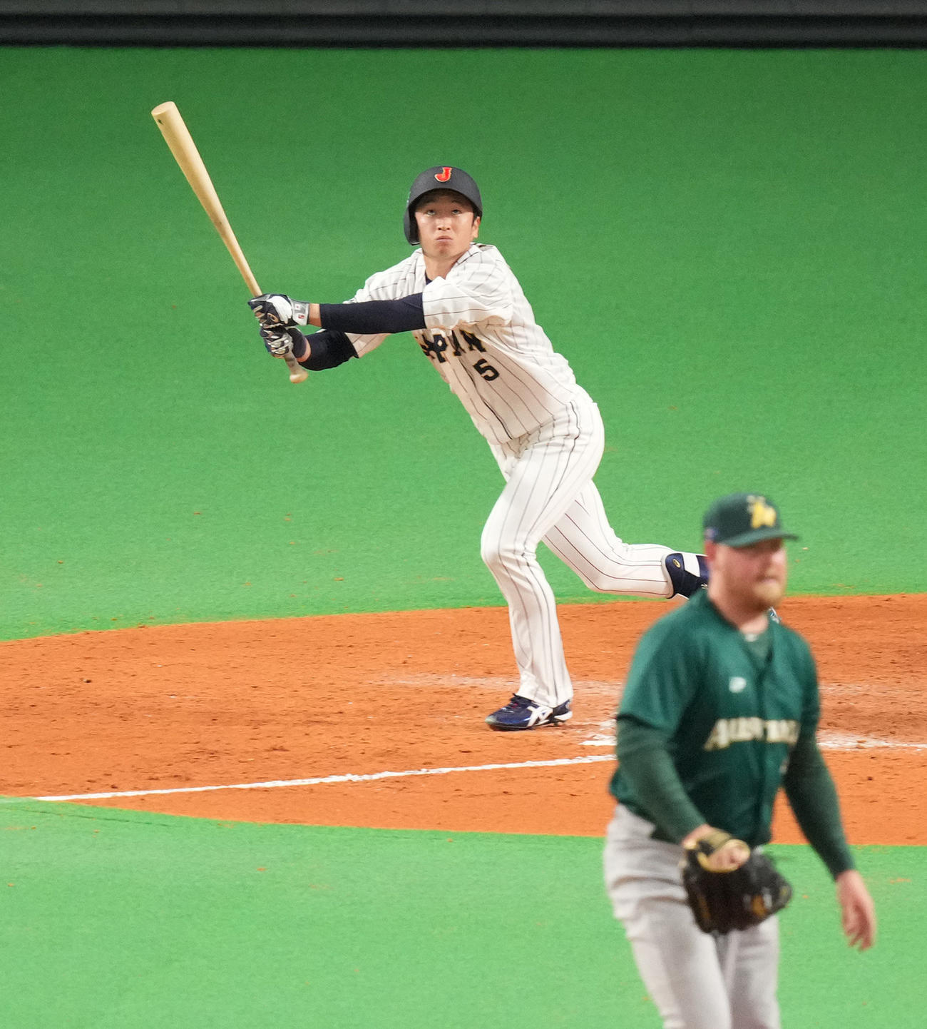 9日、オーストラリア戦の近本光司

