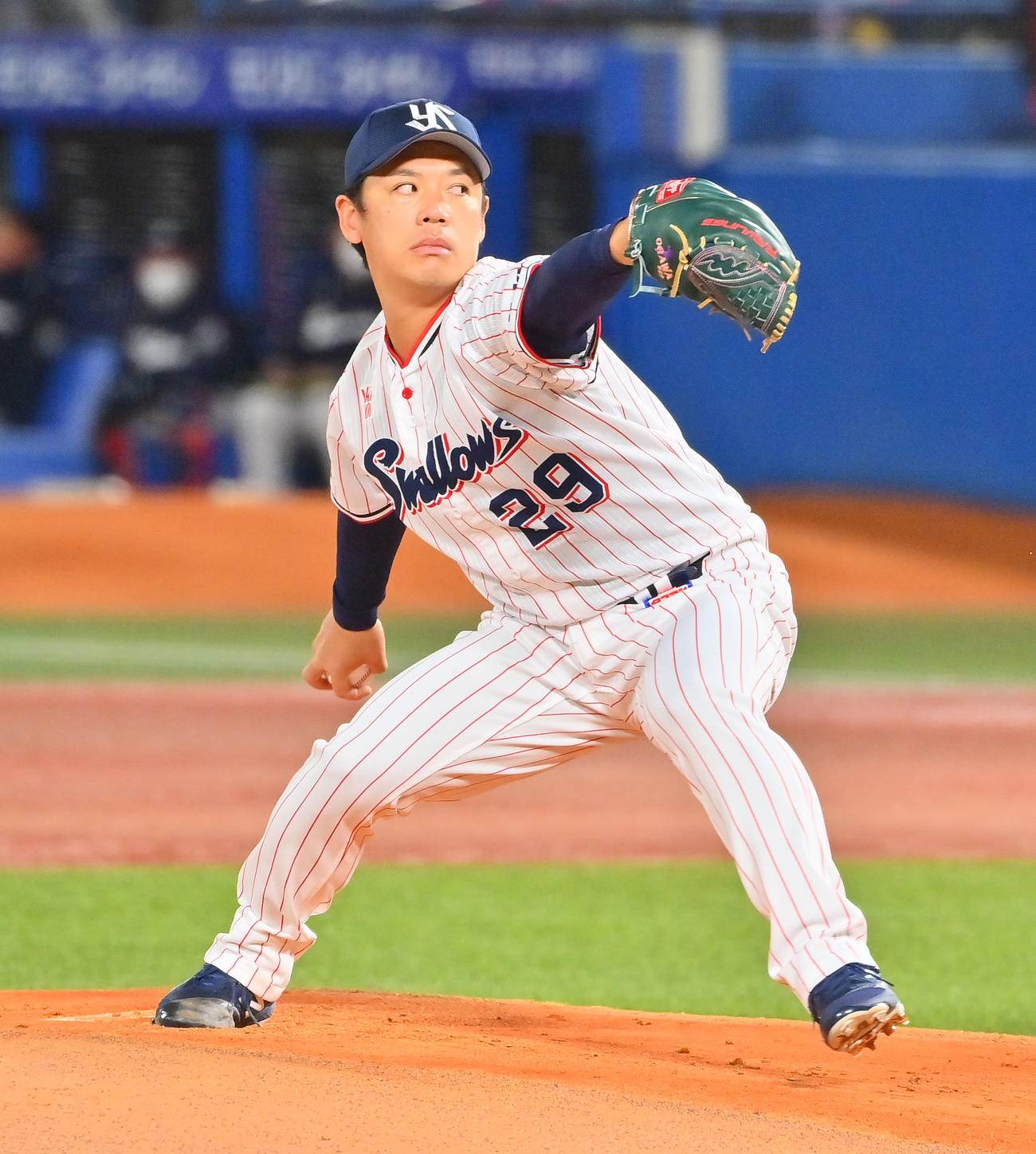 10月29日　ヤクルト対オリックス　ヤクルト先発の小川（撮影・和賀正仁）