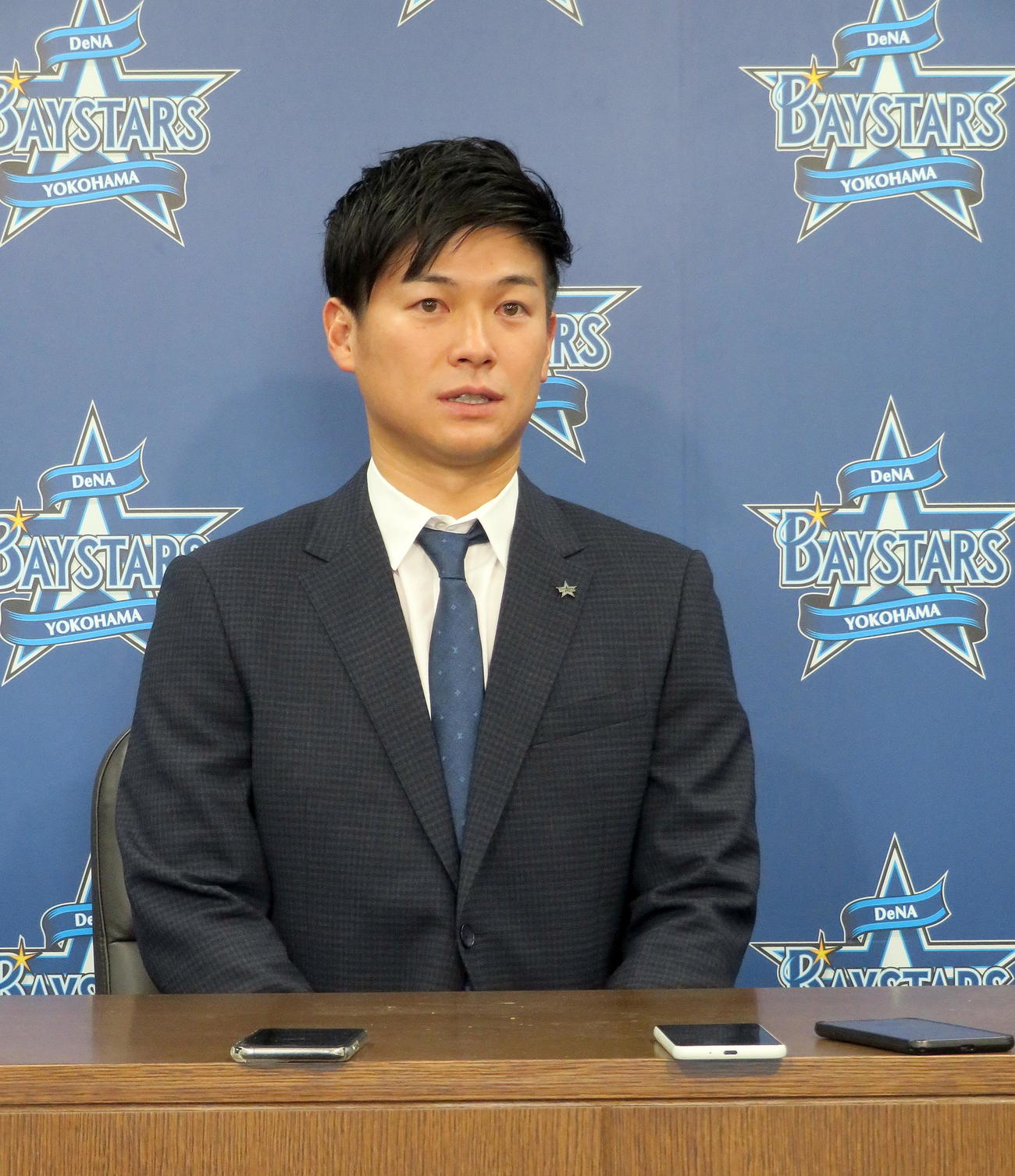 リーグ制覇と日本一を誓うDeNA柴田（撮影・鎌田直秀）