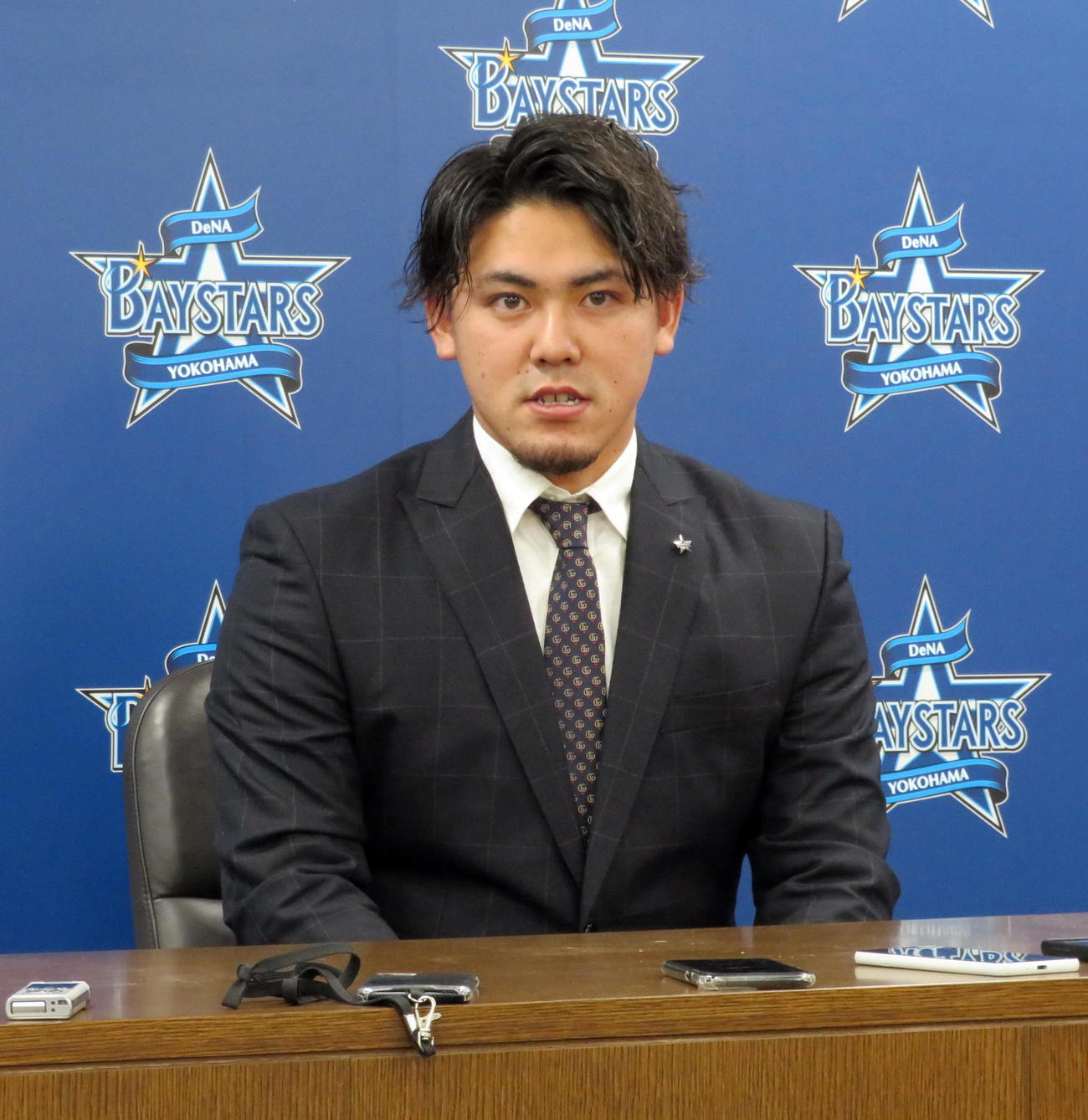 160キロ超えを誓うDeNA中川（撮影・鎌田直秀）