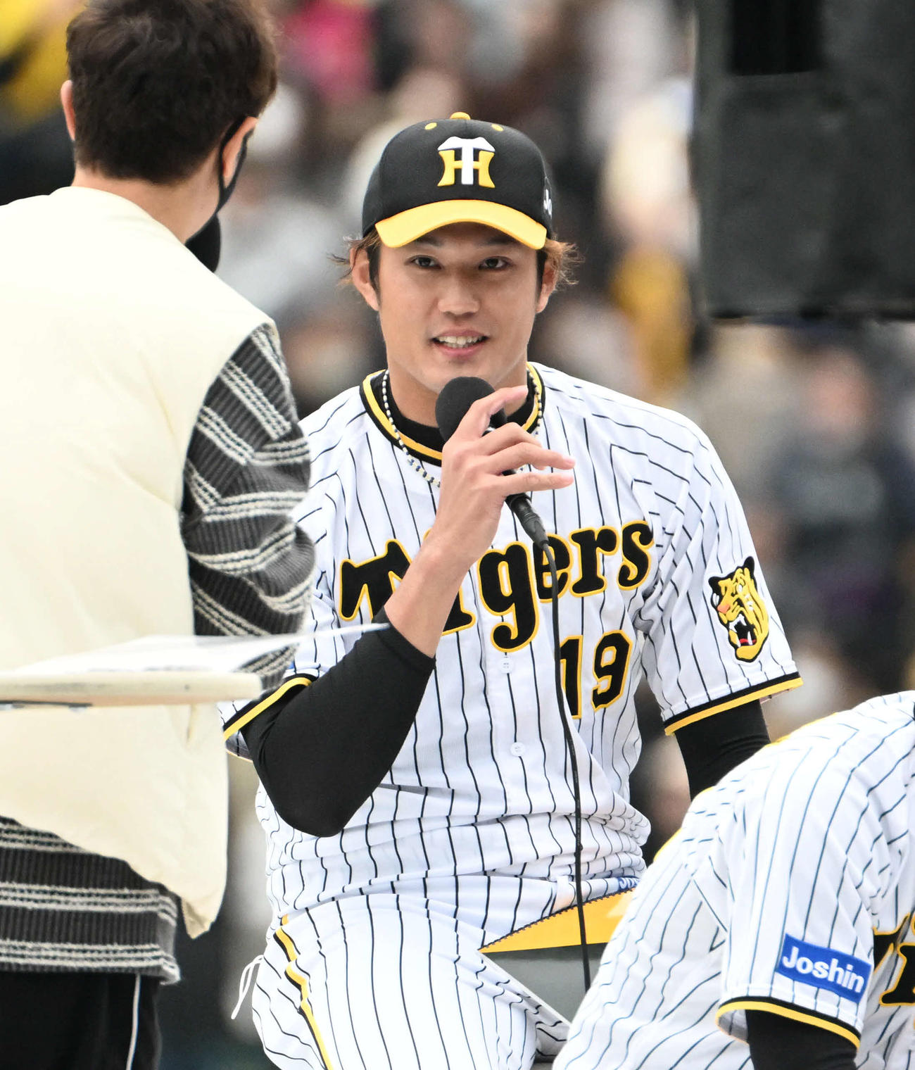 虎トークで話す藤浪（撮影・石井愛子）