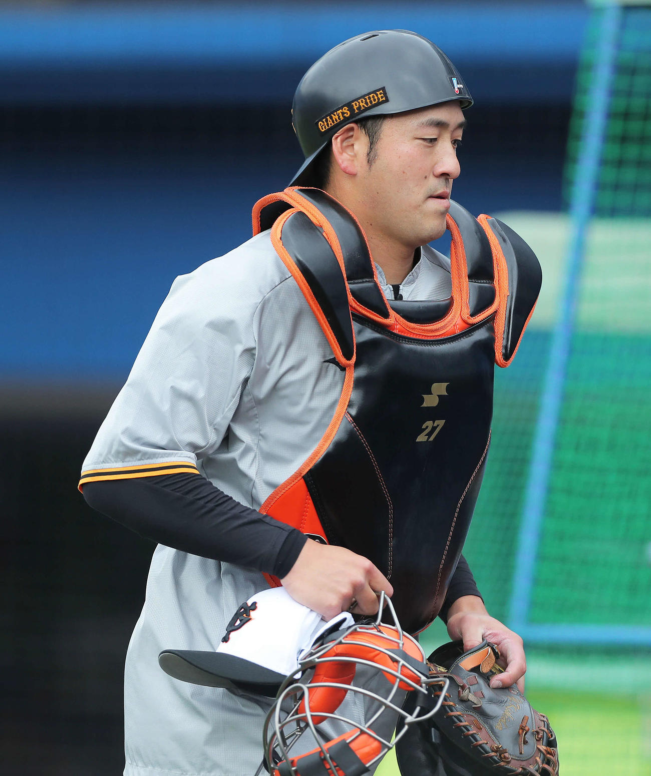 巨人岸田行倫（2022年4月28日撮影）