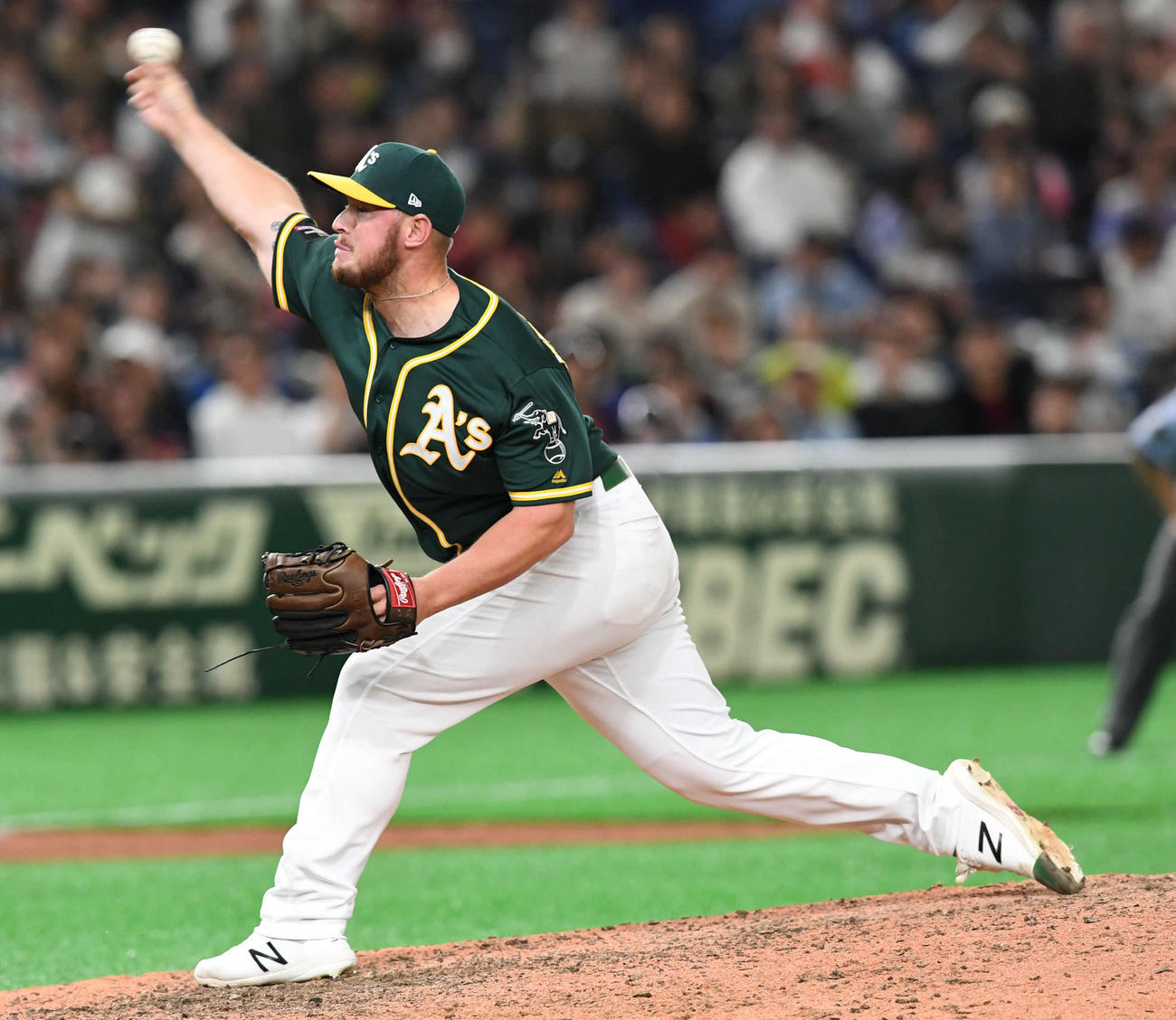 アスレチックスのJ・B・ウェンデルケン（2019年3月18日撮影）