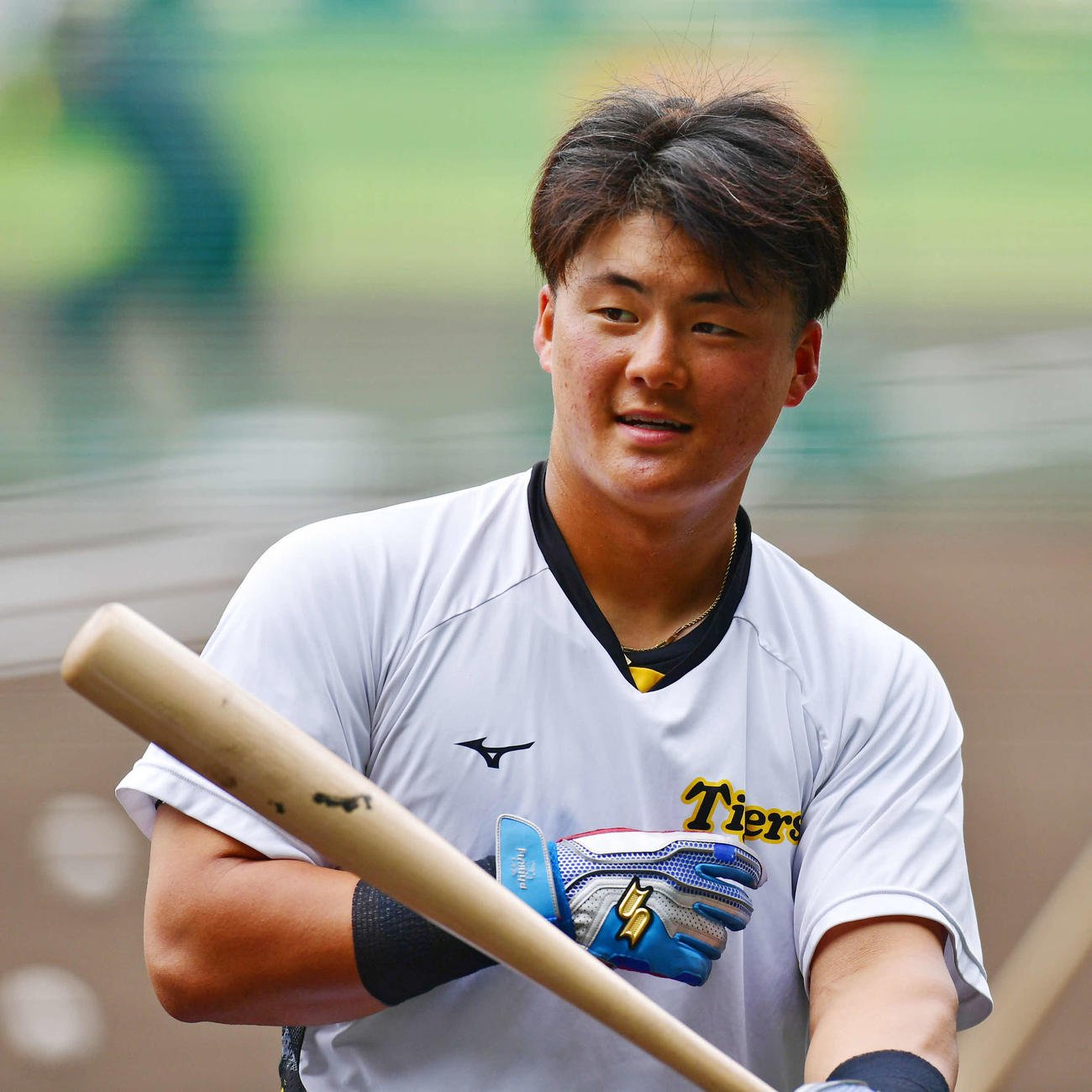 ルーキー同学年のロッテ松川から刺激を受けた阪神前川（2022年6月11日撮影）