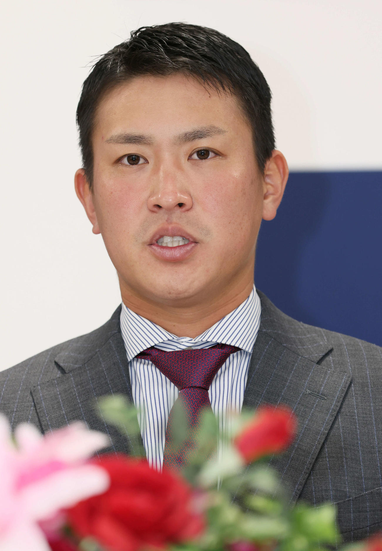 プロ野球広島　増額で契約を更改した堂林（撮影・加藤孝規）