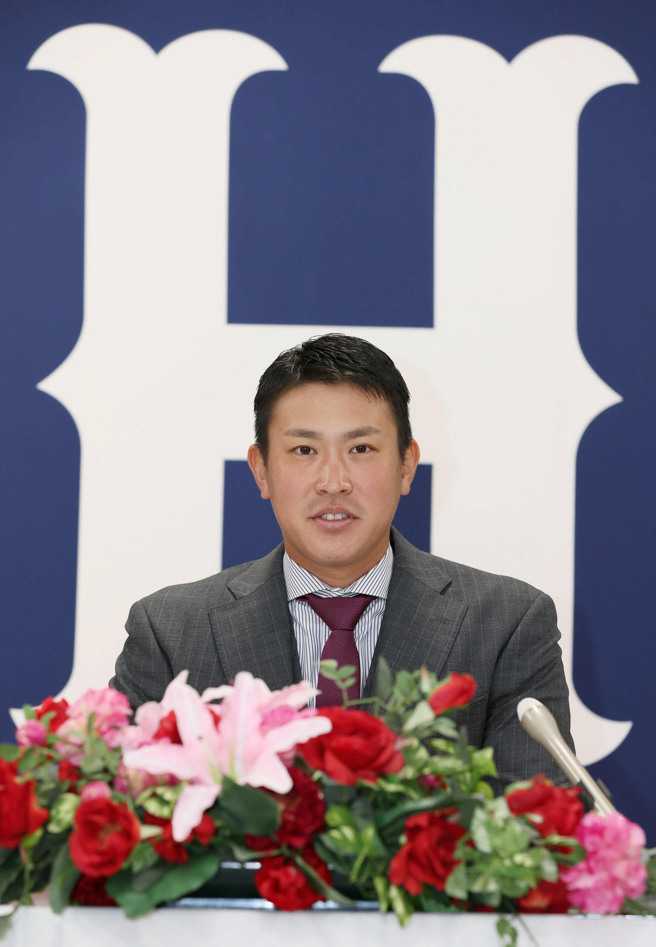 プロ野球広島　増額で契約を更改した堂林（撮影・加藤孝規）