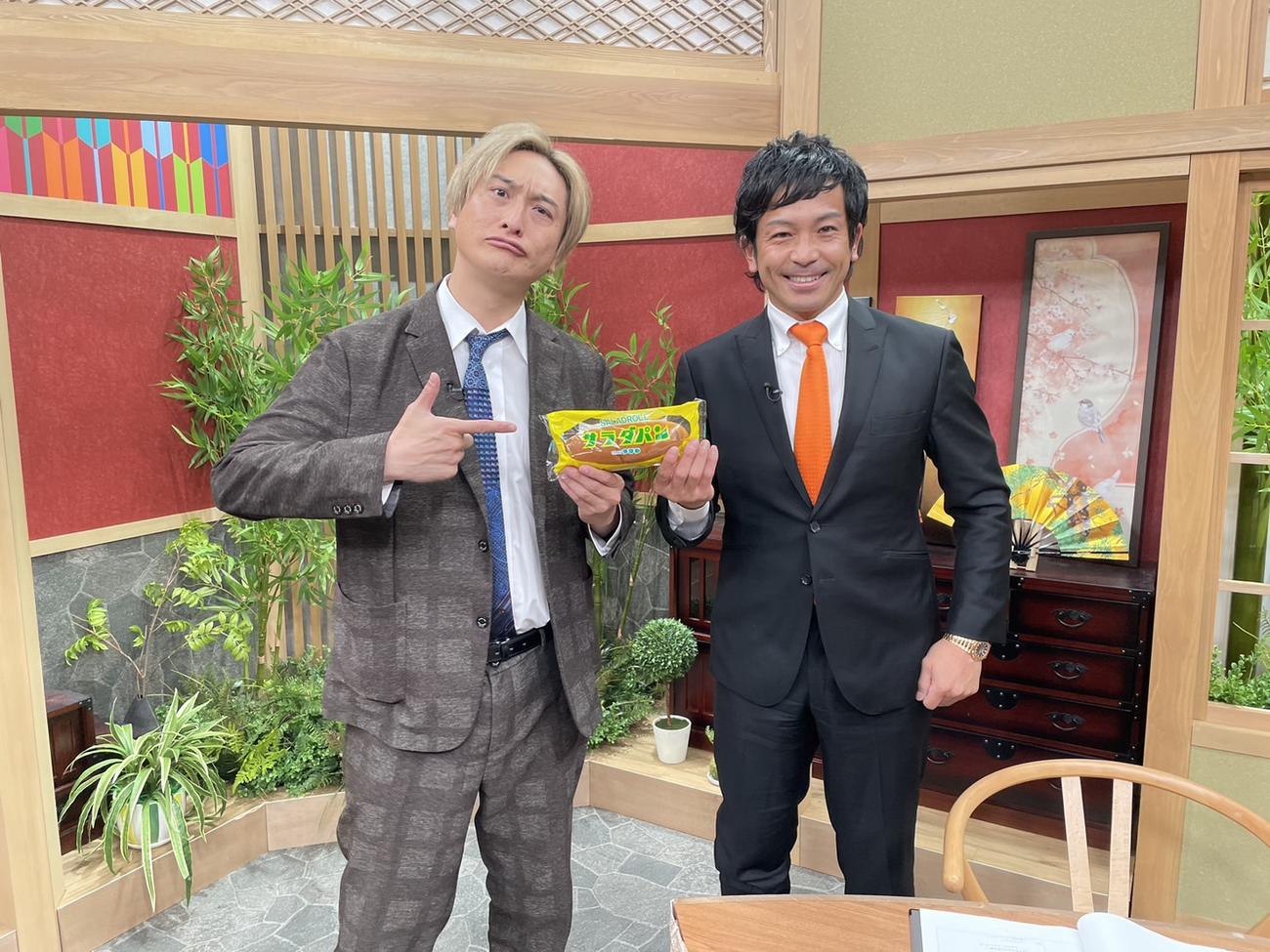 「西川貴教のバーチャル知事～超豪華！滋賀県人大集結SP～」で共演した巨人松田（右）とJP（BSJapanext提供）