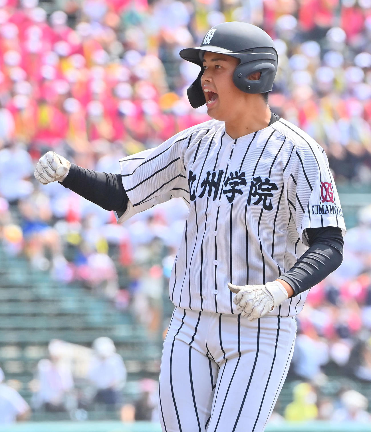 今夏の甲子園に出場した九州学院・村上慶太（2022年8月16日撮影）