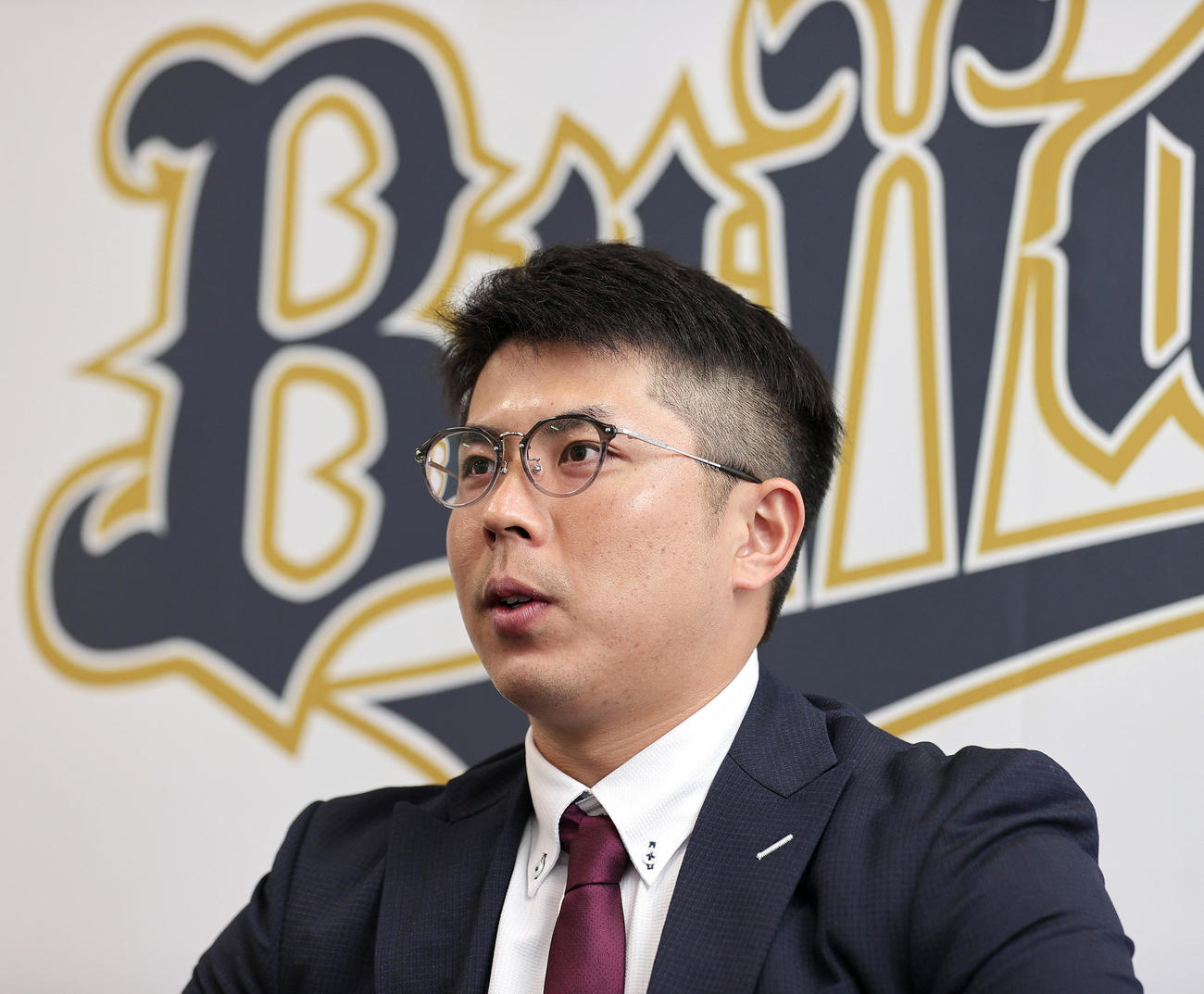 契約更改を終え会見するオリックス若月（撮影・上山淳一）