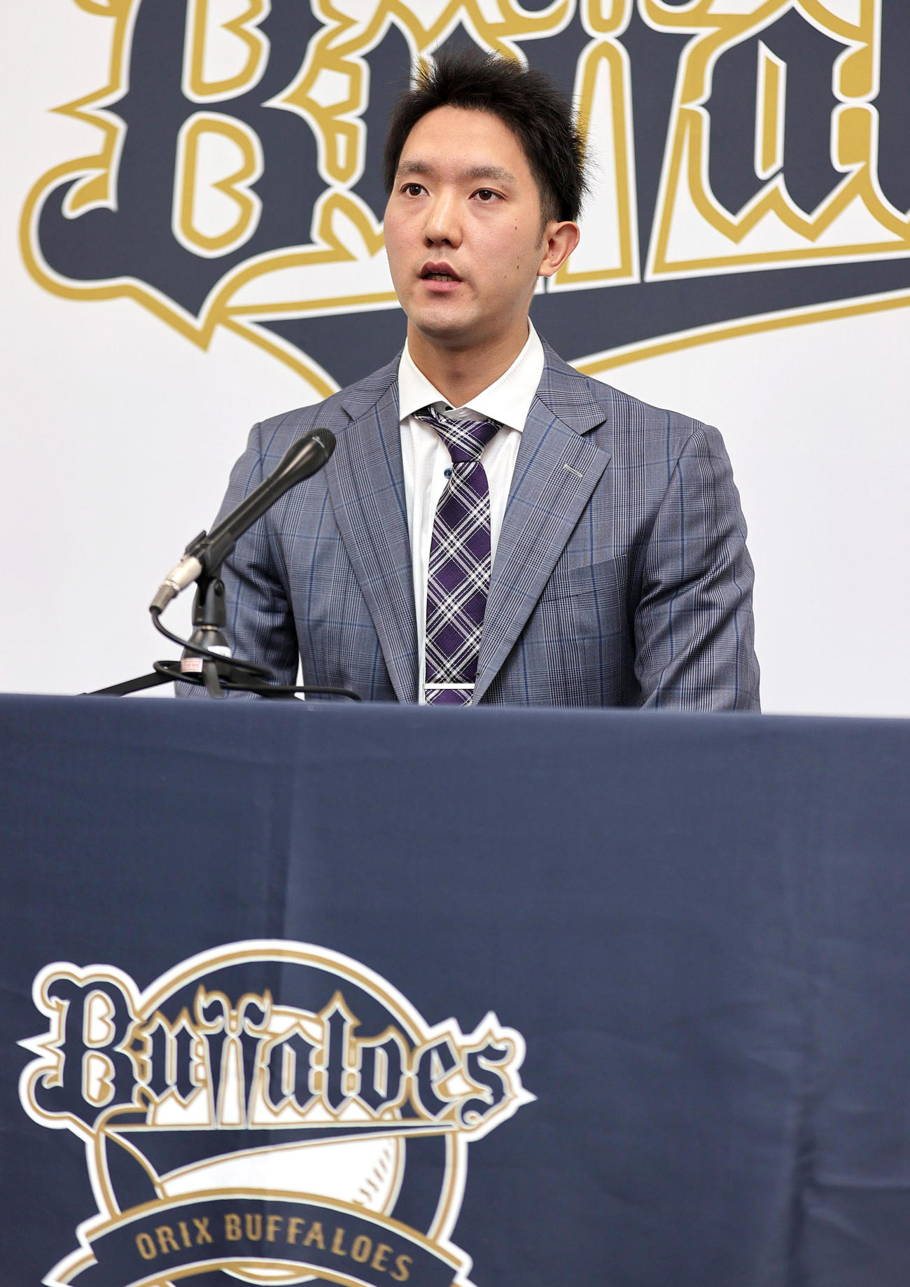 契約更改を終え会見するオリックス田嶋（撮影・上山淳一）