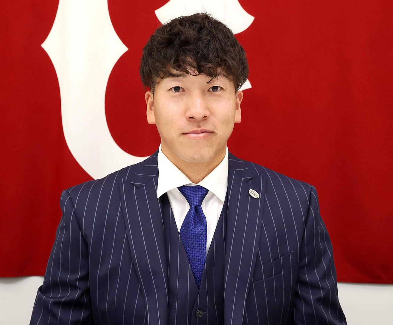 契約更改後、リモート会見をする巨人大勢（球団提供）