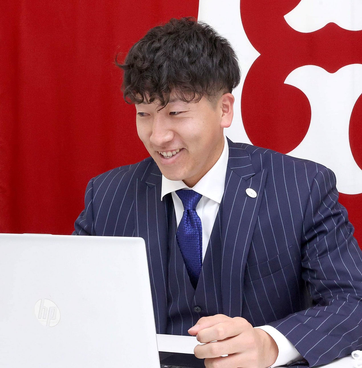 契約更改後、リモート会見をする巨人大勢（球団提供）