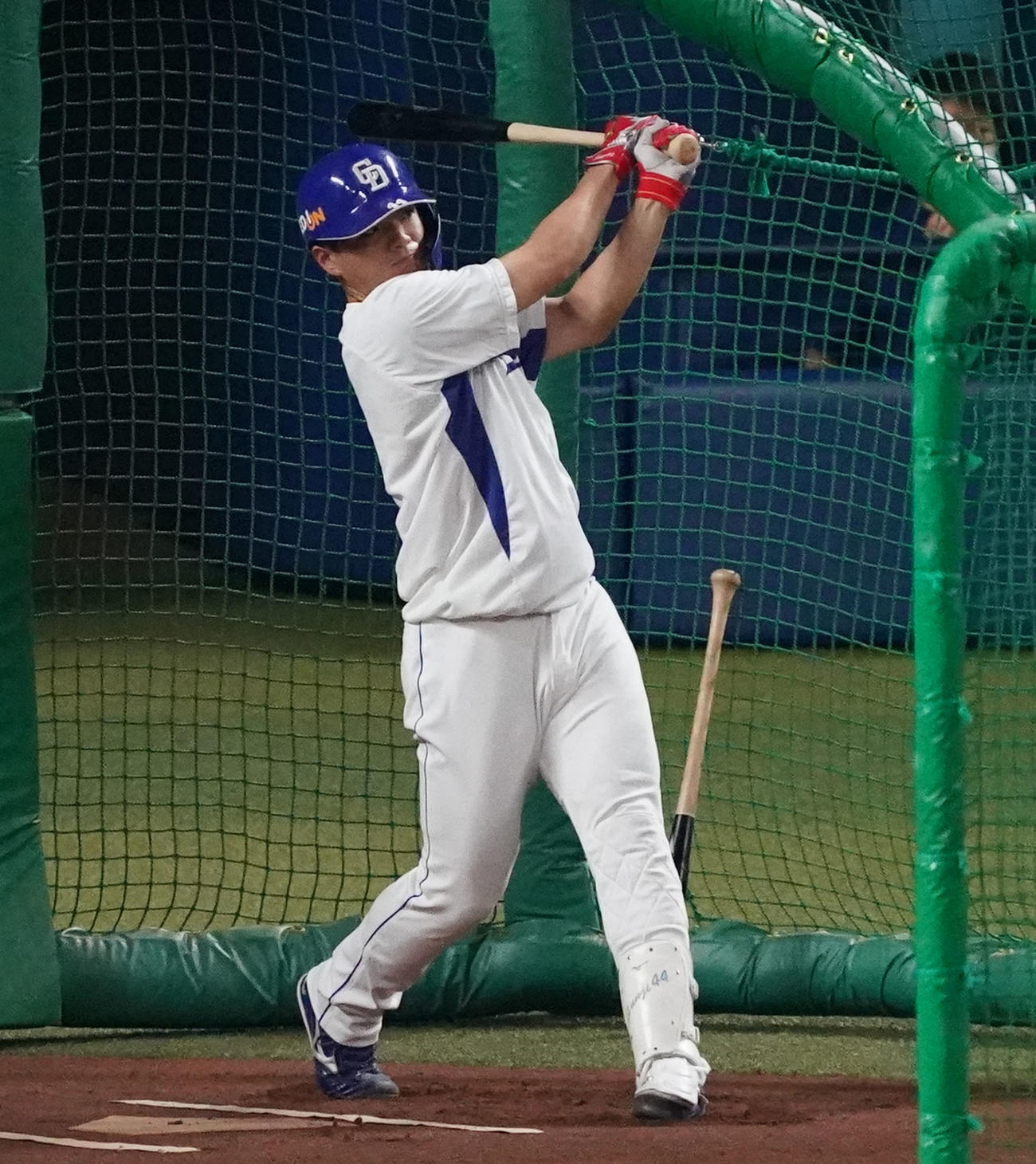 フリー打撃練習をする郡司裕也（2022年6月20日撮影）