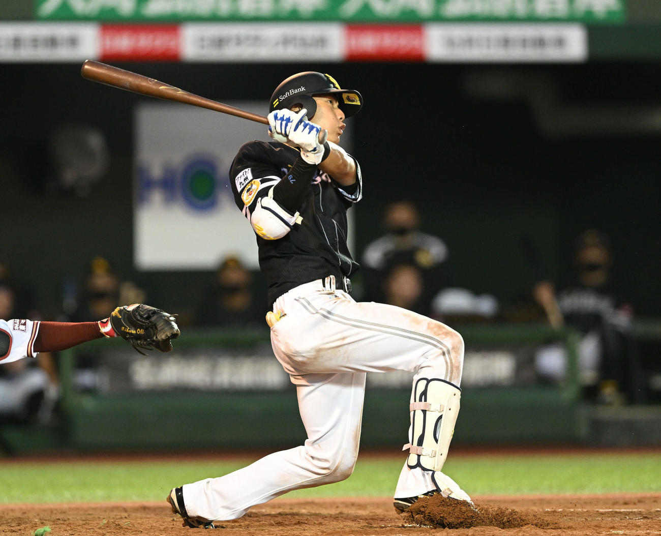 2022年7月5日楽天戦で、右越え2点本塁打を放つ渡辺陸