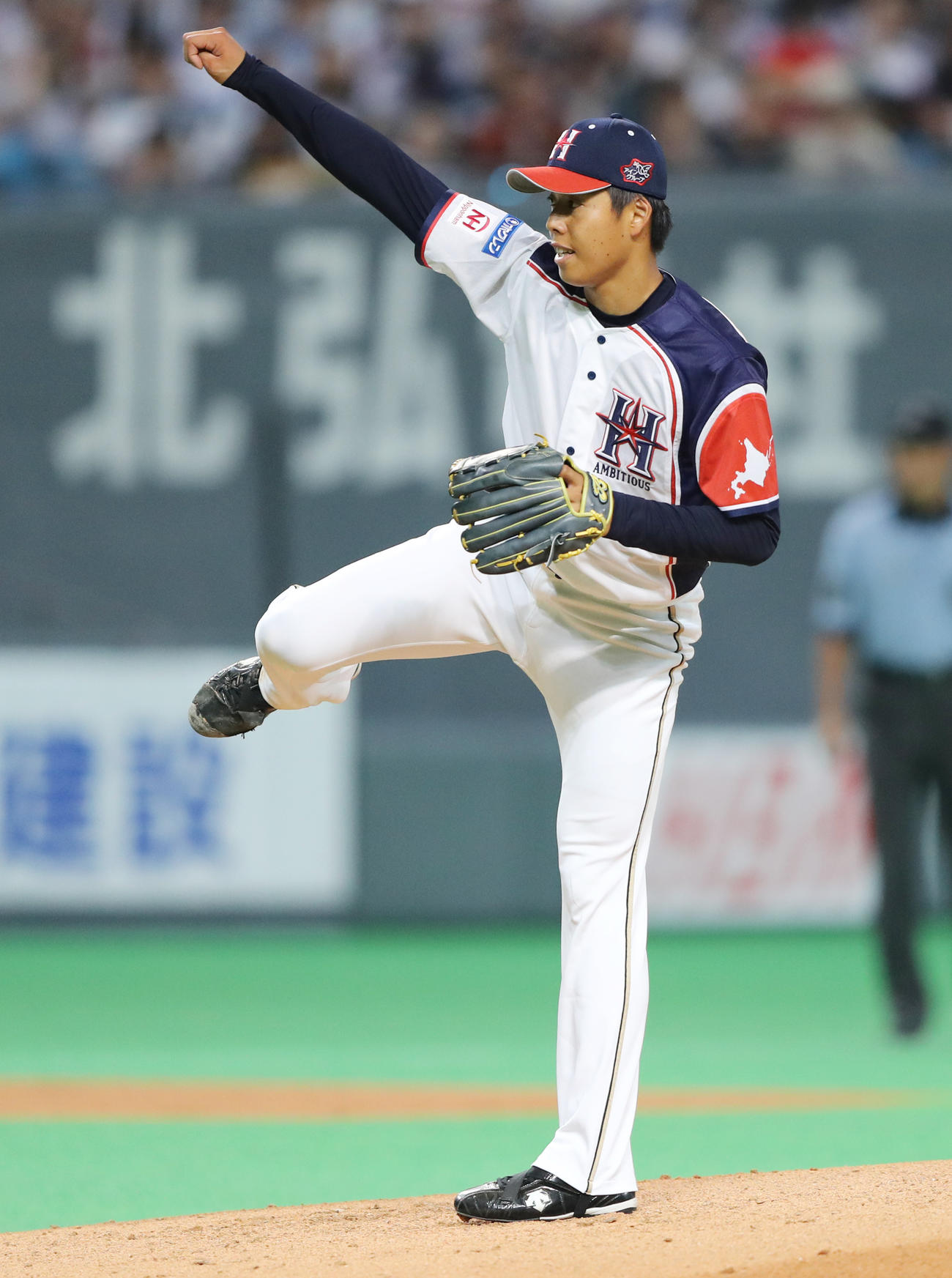 18年7月21日、日本ハム対ソフトバンク　力投する日本ハム杉浦稔大