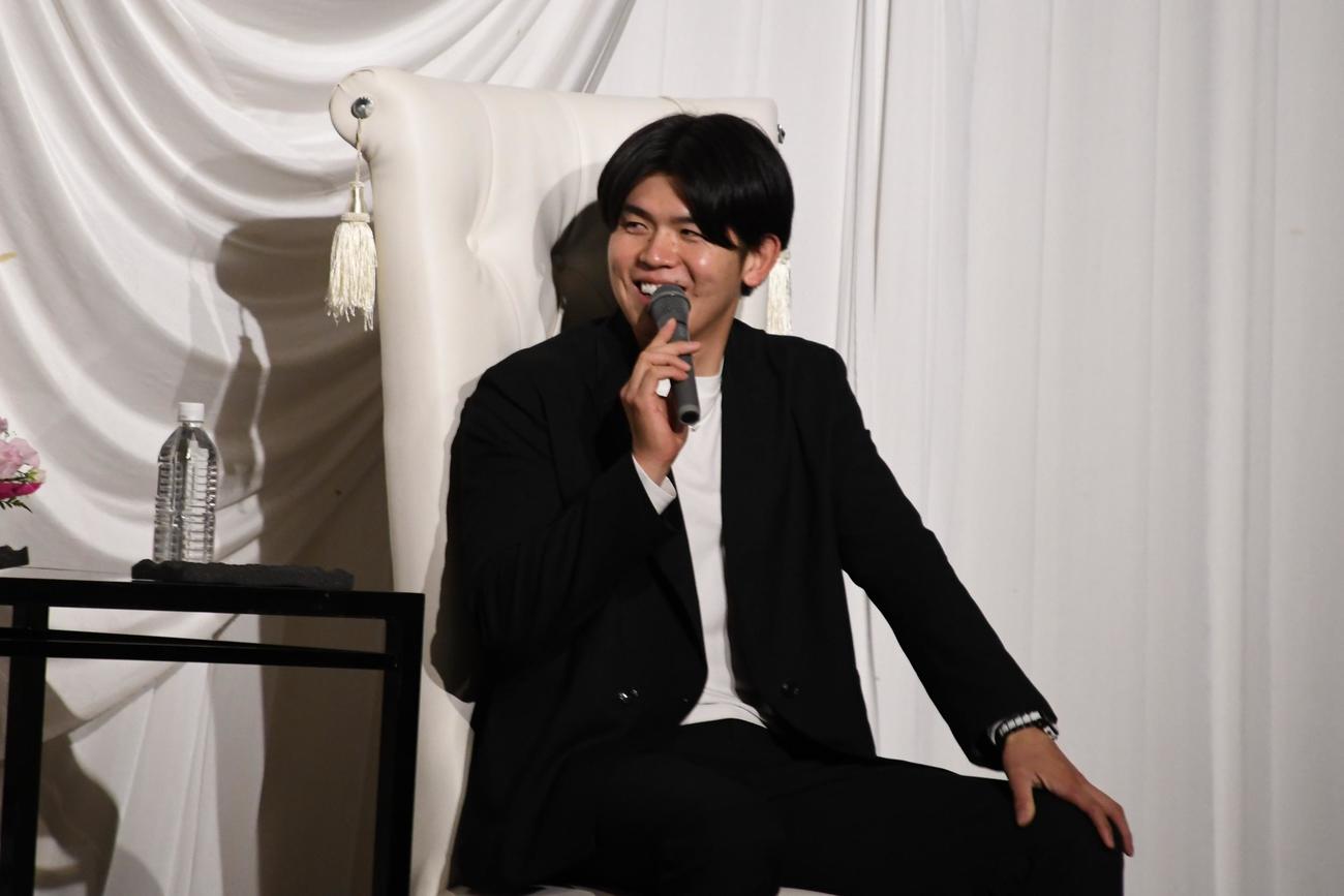 トークショーに参加した日本ハム清水（撮影・石井翔太）