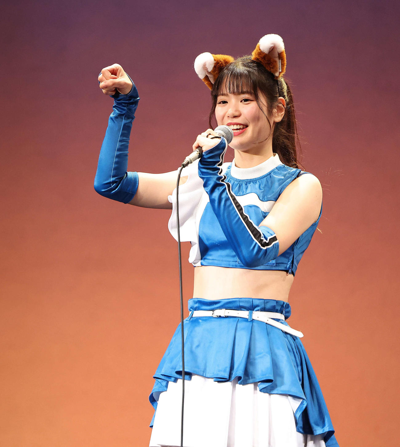 取材会に臨む滝谷美夢さん（撮影・河田真司）