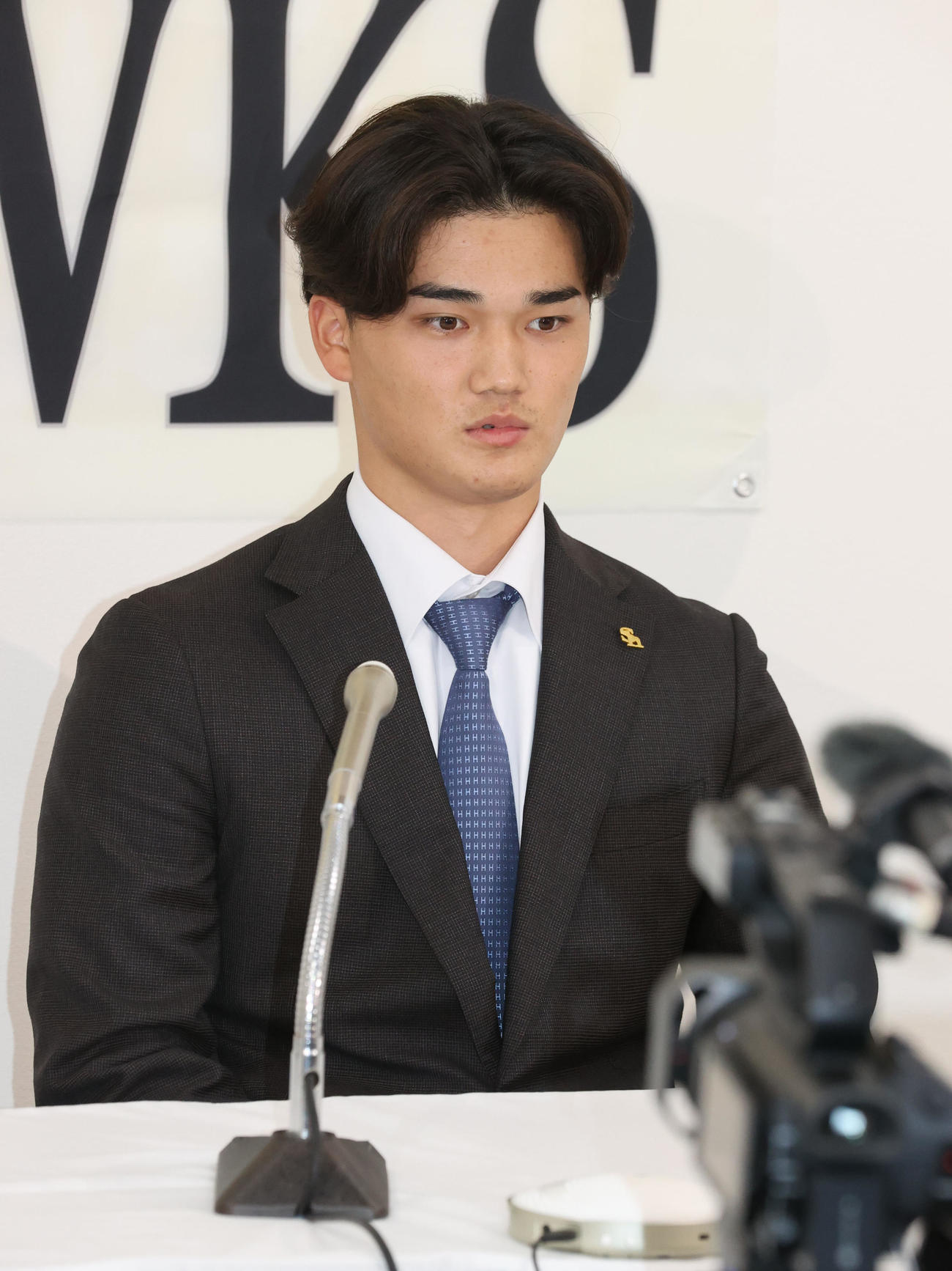 契約更改を終えた田上奏大は来年の抱負を語る（撮影・梅根麻紀）