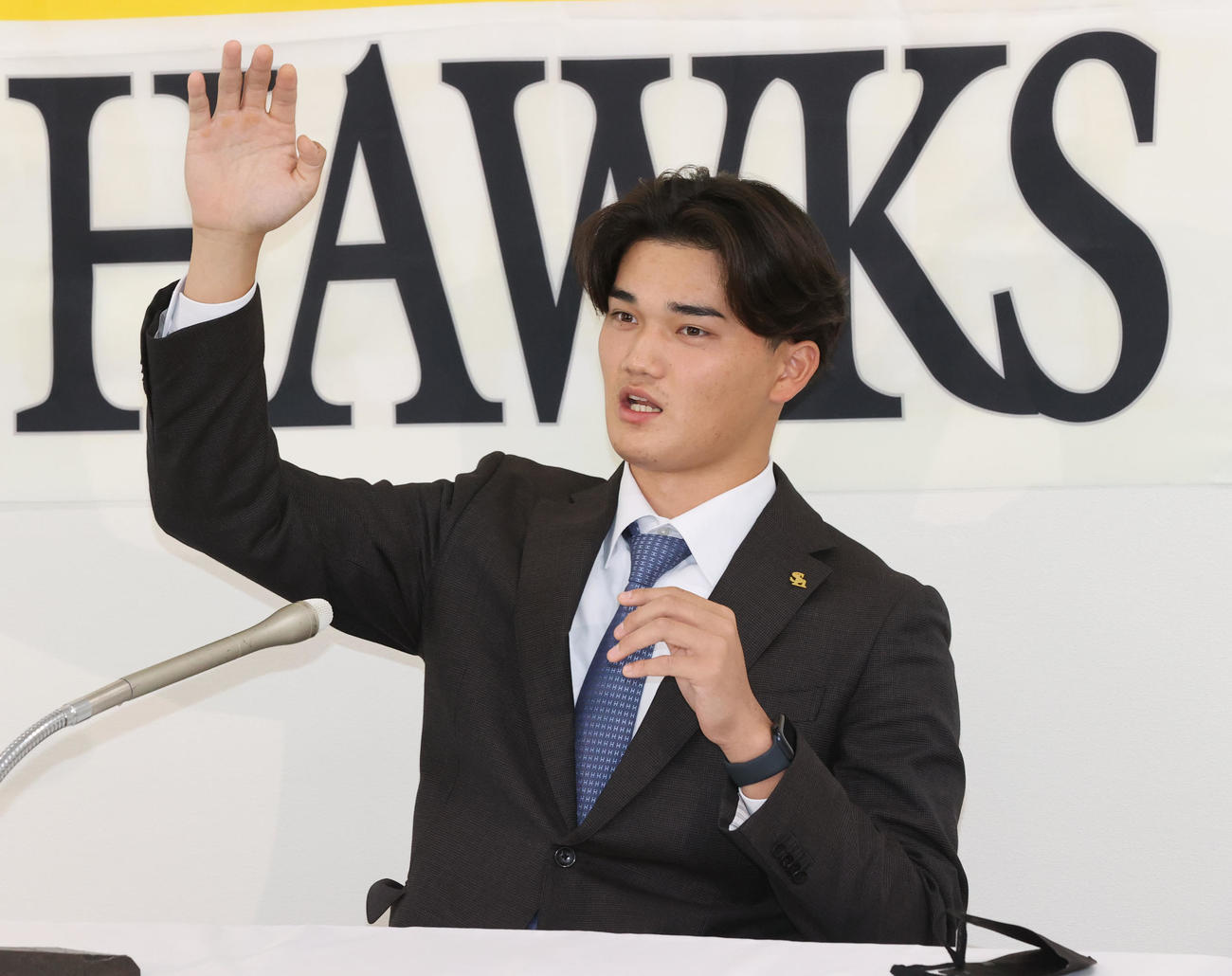 契約更改を終えた田上奏大は来年の抱負を語る（撮影・梅根麻紀）